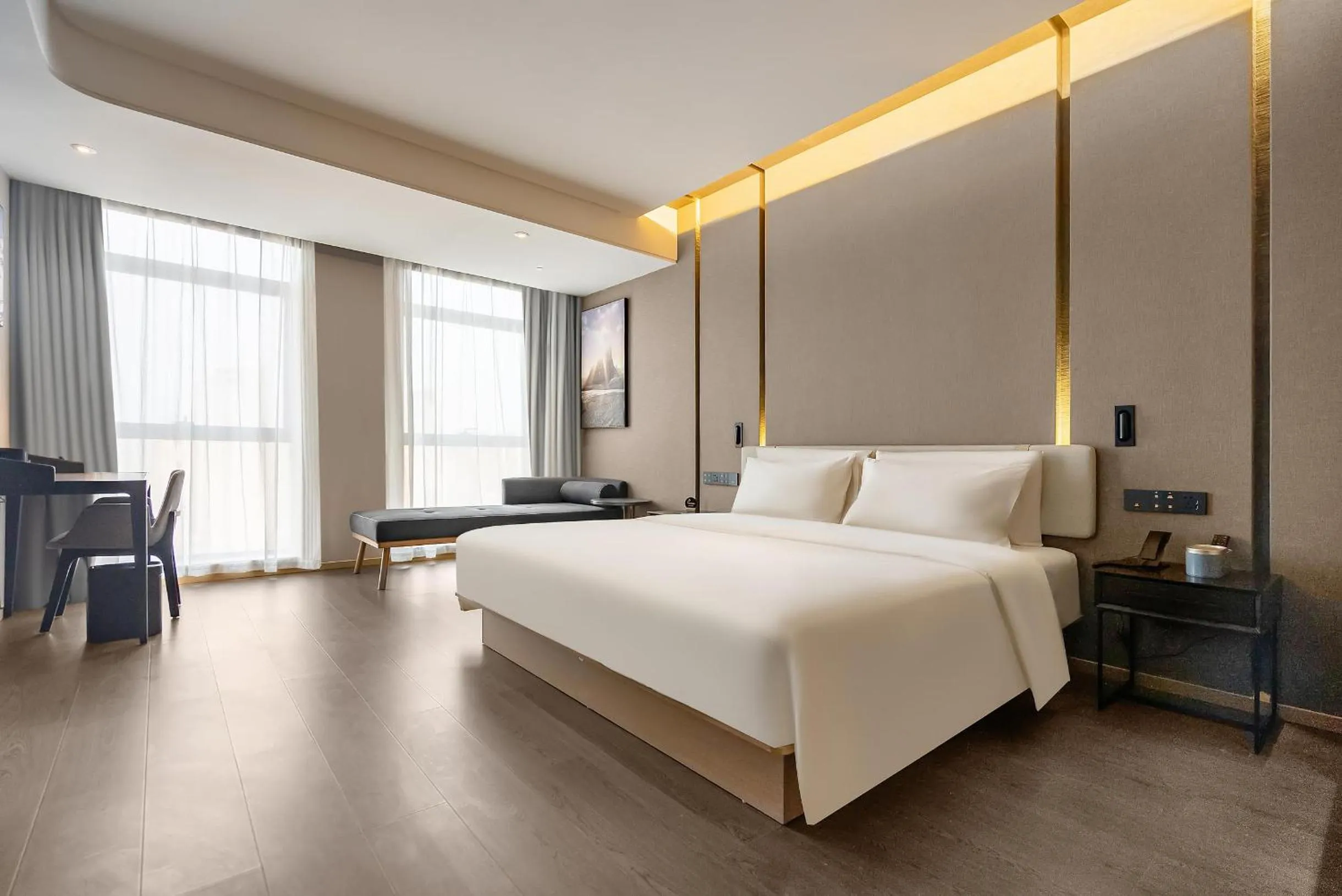 Bed in Atour S Hotel Xining Haihu New District SDIC Plaza