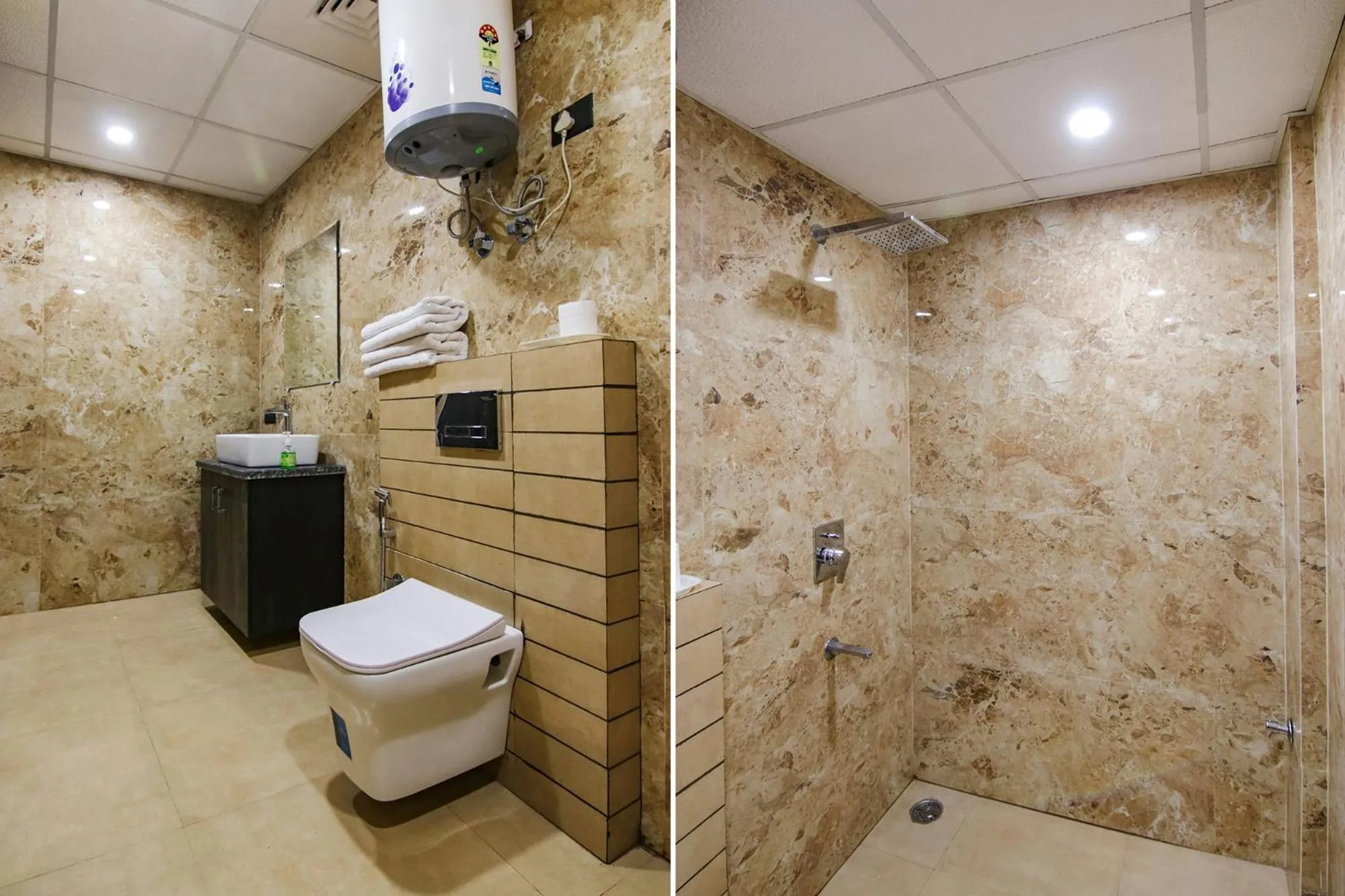 Bathroom in FabHotel Sky Suites Karkardooma