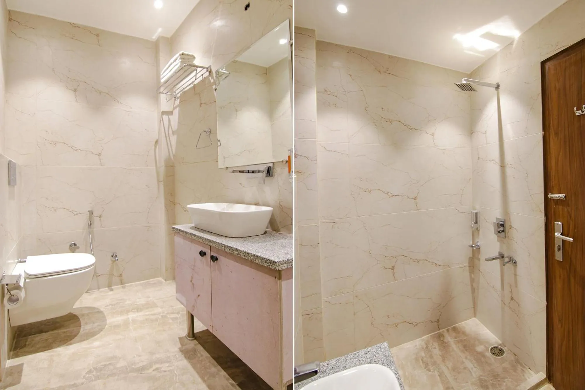 Bathroom in FabHotel La Serene BnB- Ashok Vihar