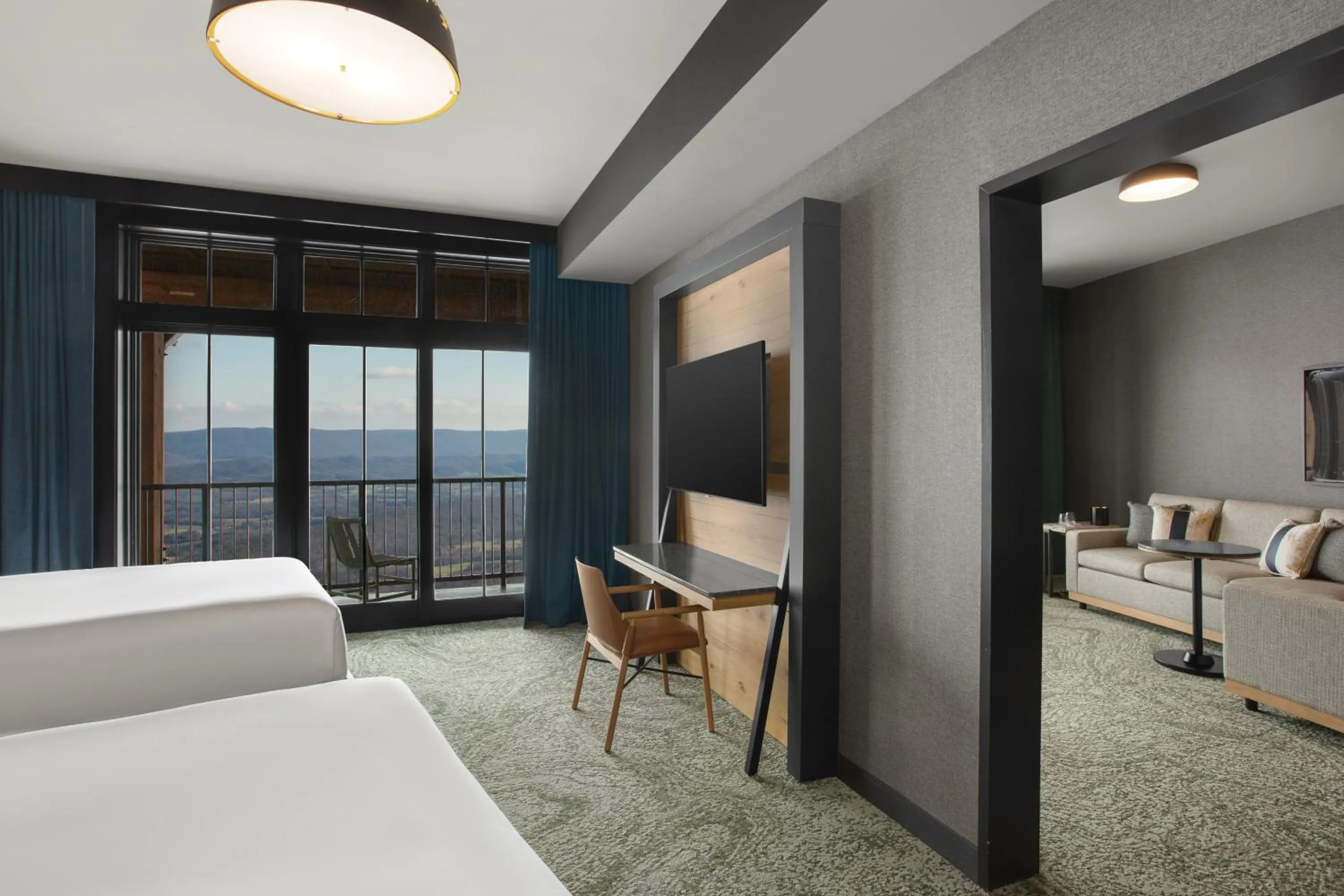 Balcony/Terrace, Bed in Cloudland at McLemore Resort Lookout Mountain, Curio by Hilton