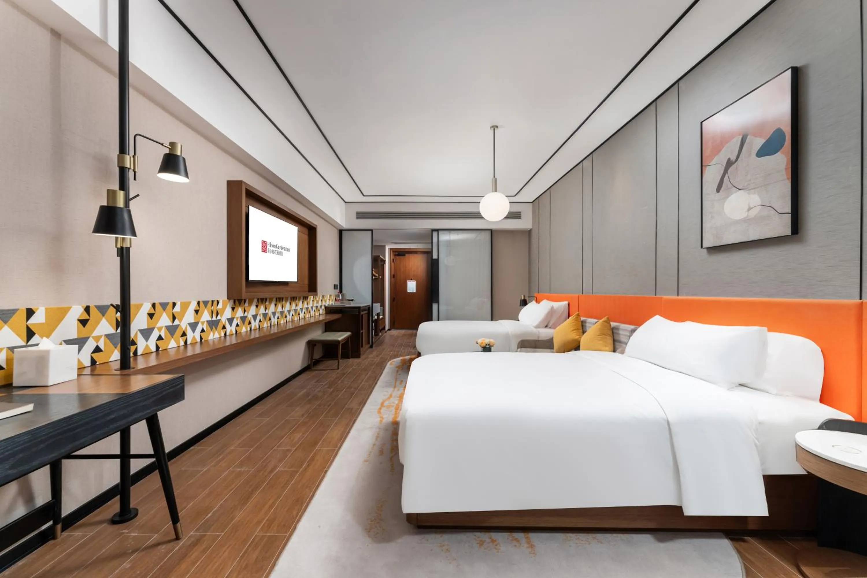 TV and multimedia, Bed in Hilton Garden Inn Huzhou High-Speed Railway Station