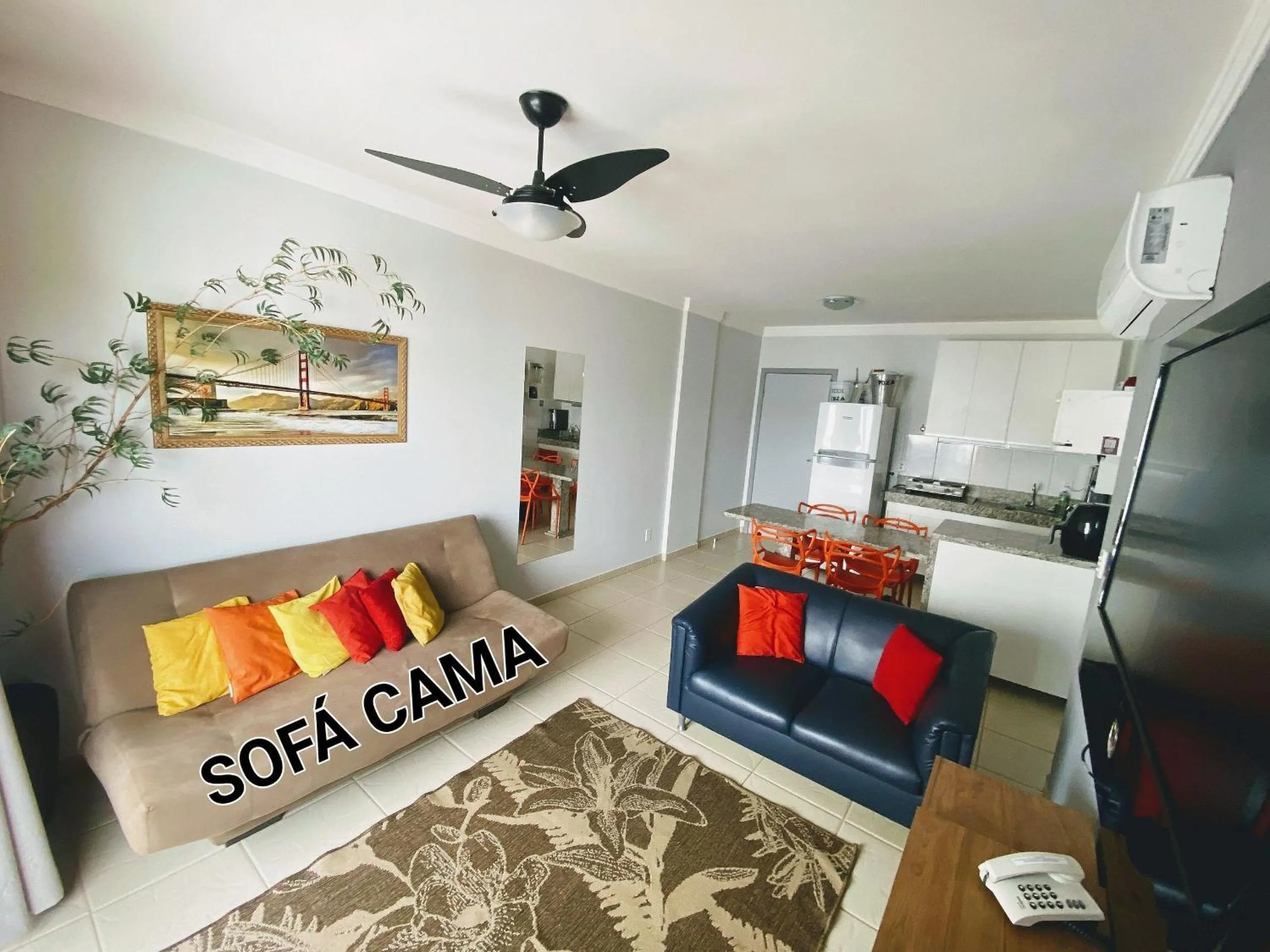 Living room in Rio Quente GO Apto 7 Pessoas 2 Qtos