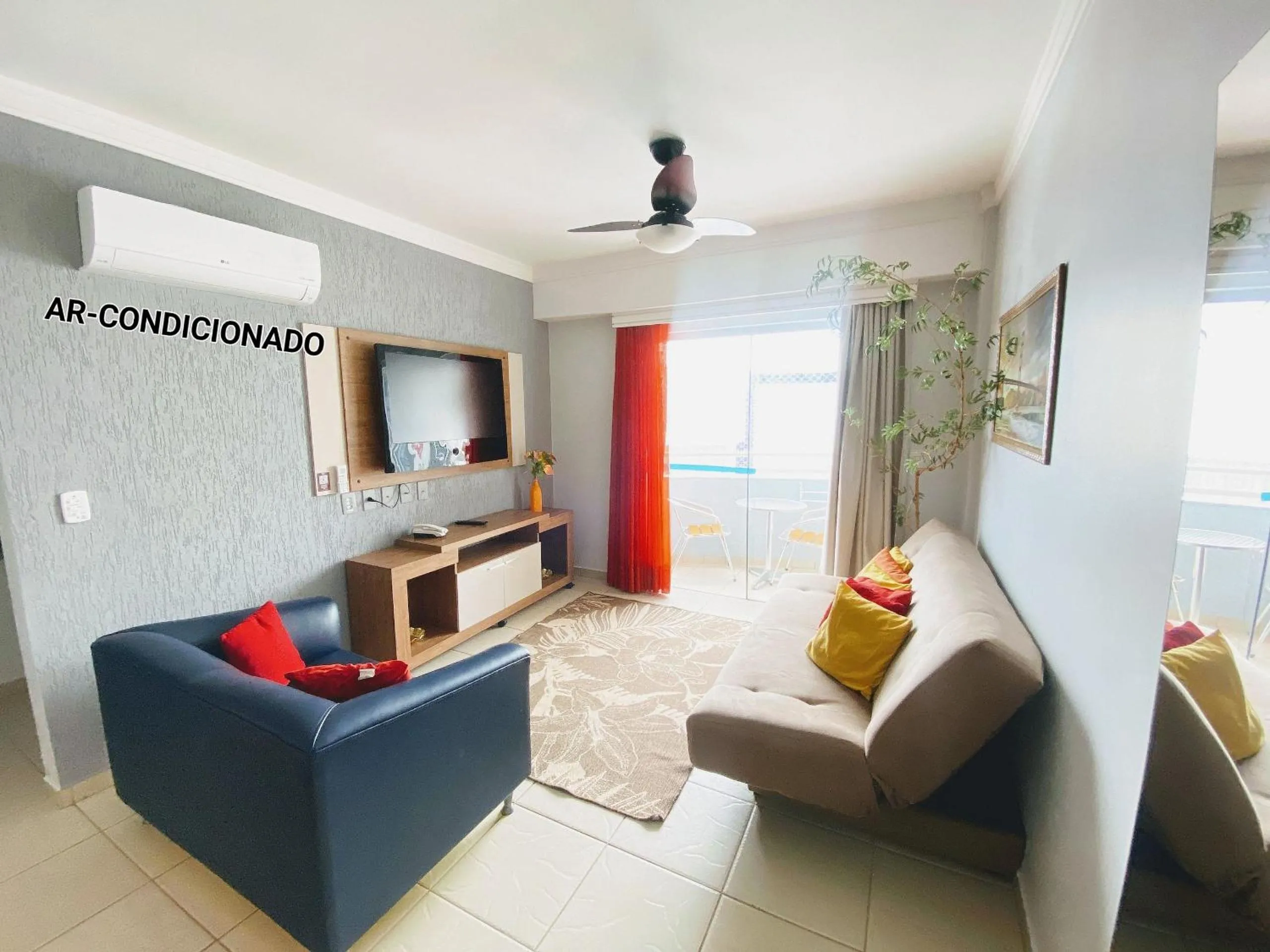 Living room in Rio Quente GO Apto 7 Pessoas 2 Qtos