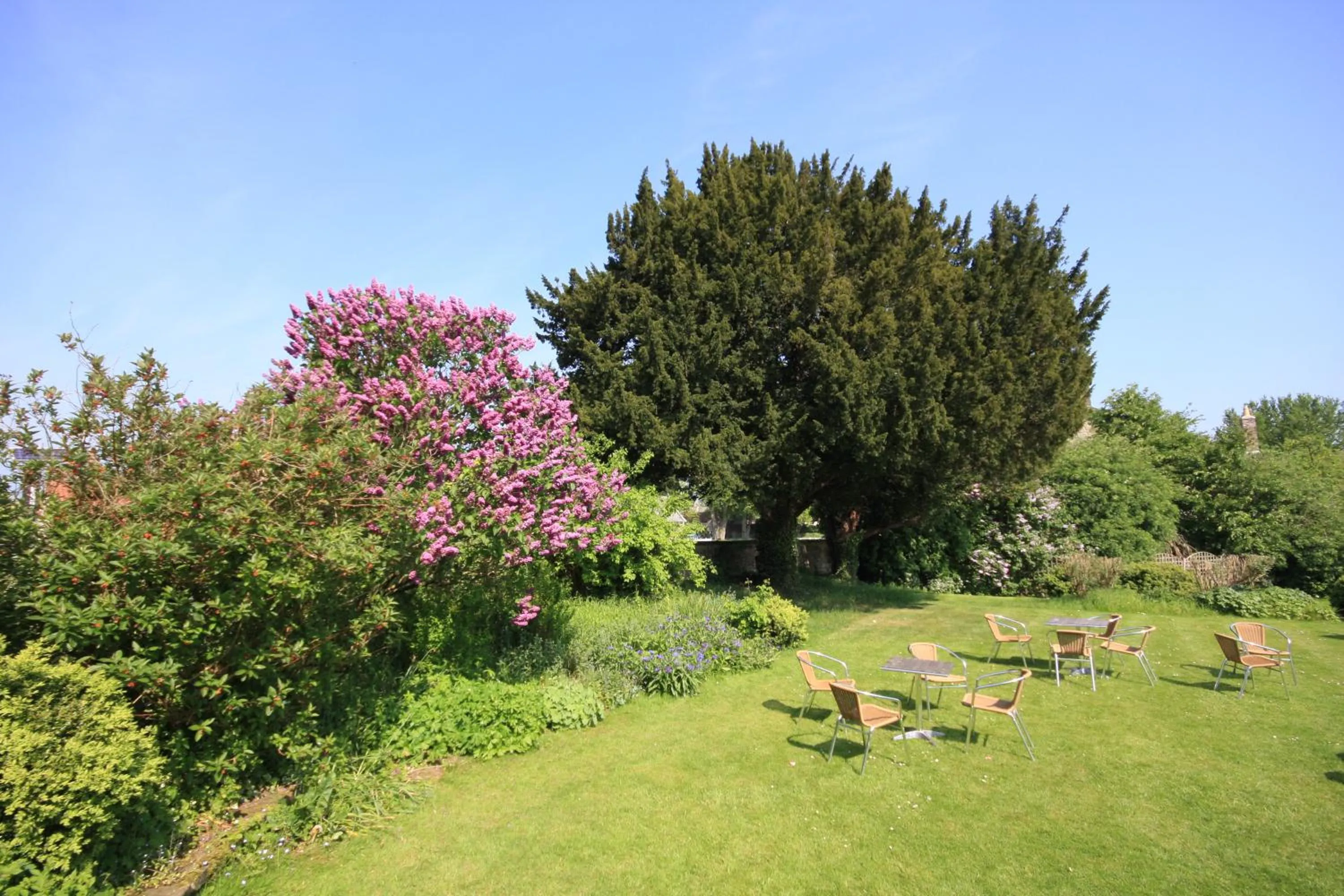 Garden view in Worsley Arms Hotel