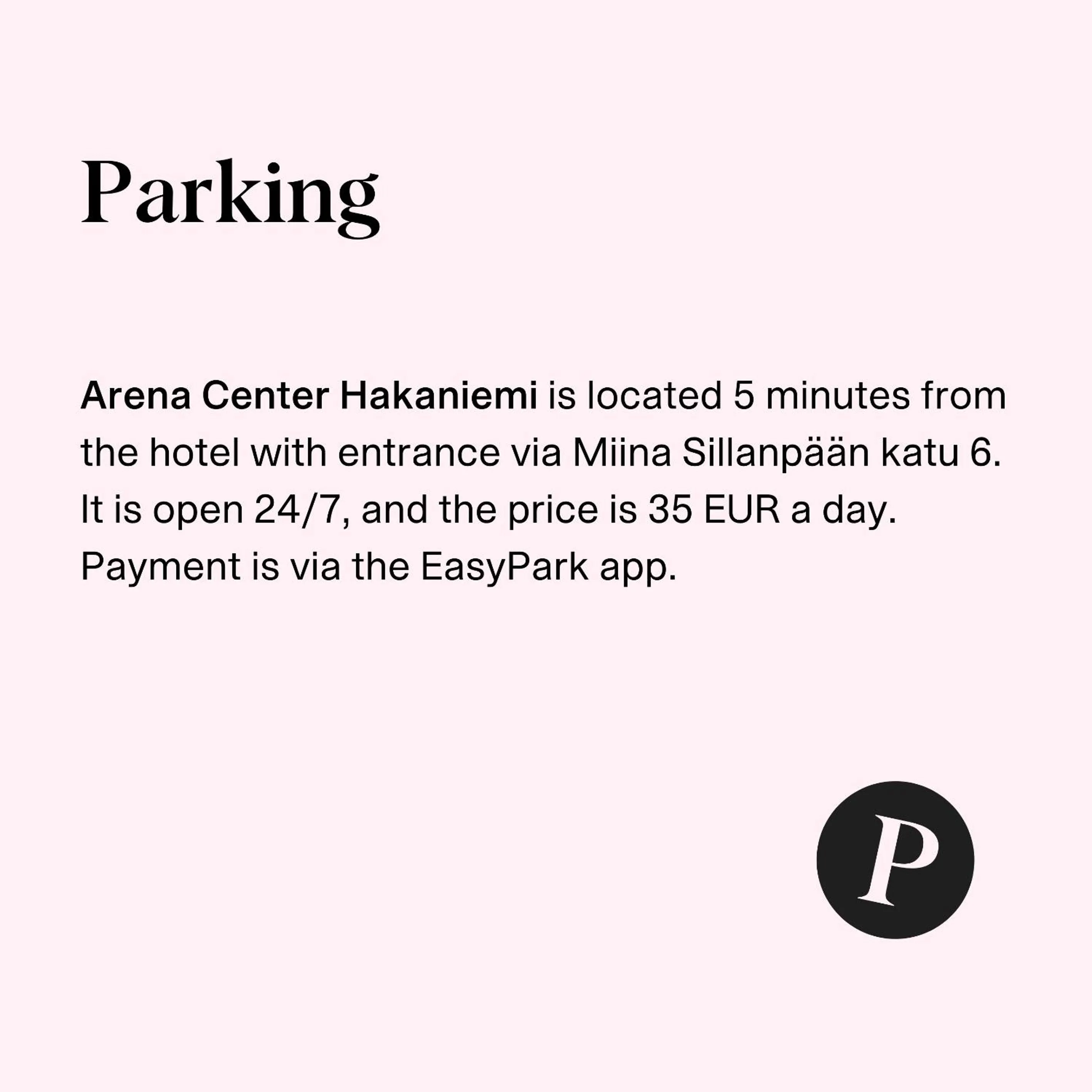 Parking in Citybox Helsinki