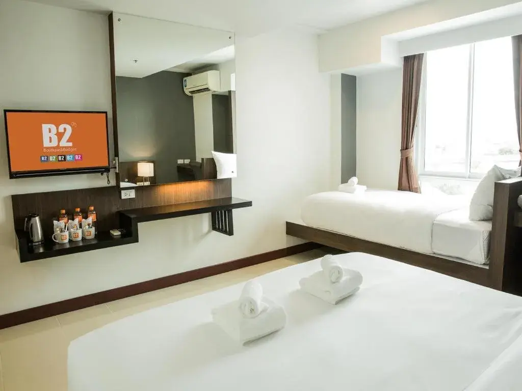 Bed in B2 Hat Yai Rat Uthit Boutique & Budget Hotel Bed in B2 Hat Yai Rat Uthit Boutique & Budget Hotel