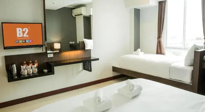 Bed in B2 Hat Yai Rat Uthit Boutique & Budget Hotel Bed in B2 Hat Yai Rat Uthit Boutique & Budget Hotel
