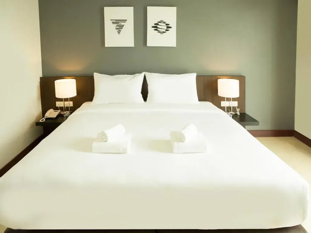Bed in B2 Hat Yai Rat Uthit Boutique & Budget Hotel Bed in B2 Hat Yai Rat Uthit Boutique & Budget Hotel