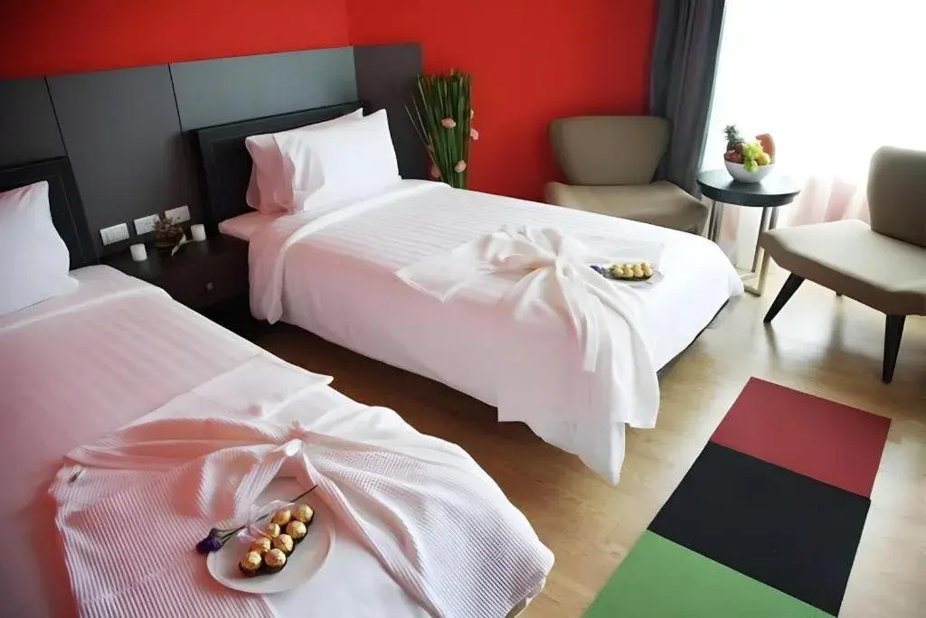 Bed in The Sez Hotel Bangsaen Bed in The Sez Hotel Bangsaen