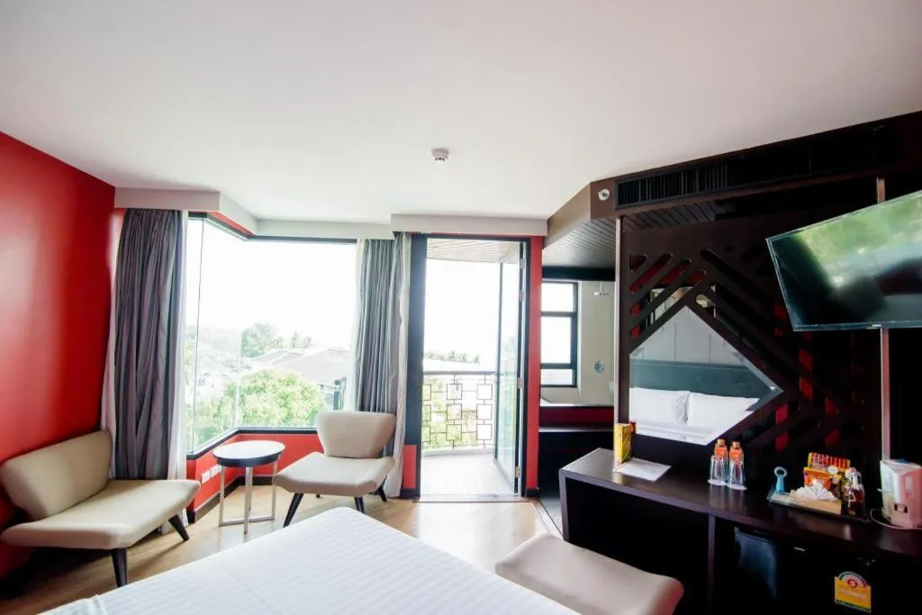 Bed in The Sez Hotel Bangsaen