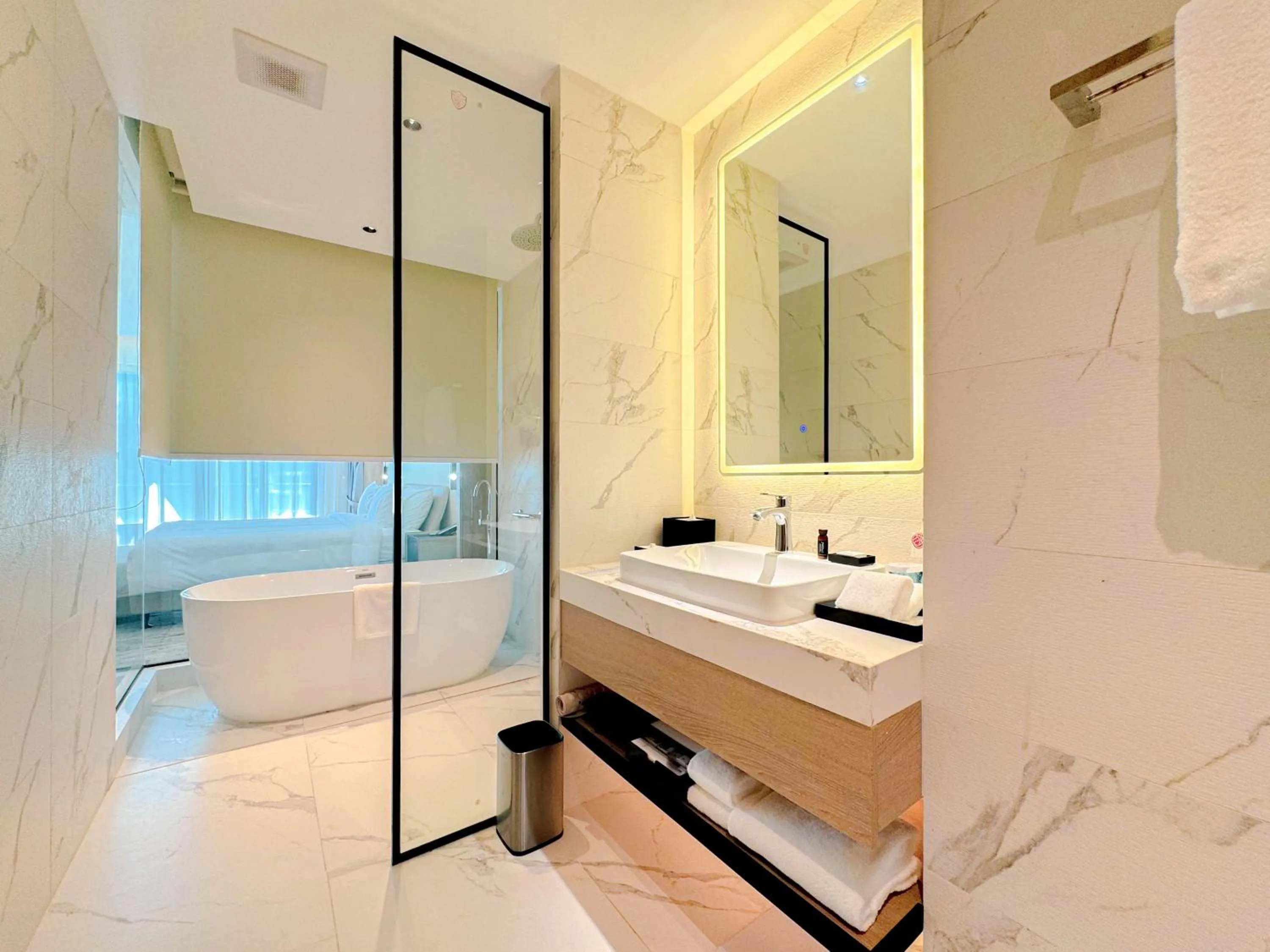 Bath, Bed in Laya Resort Phuket