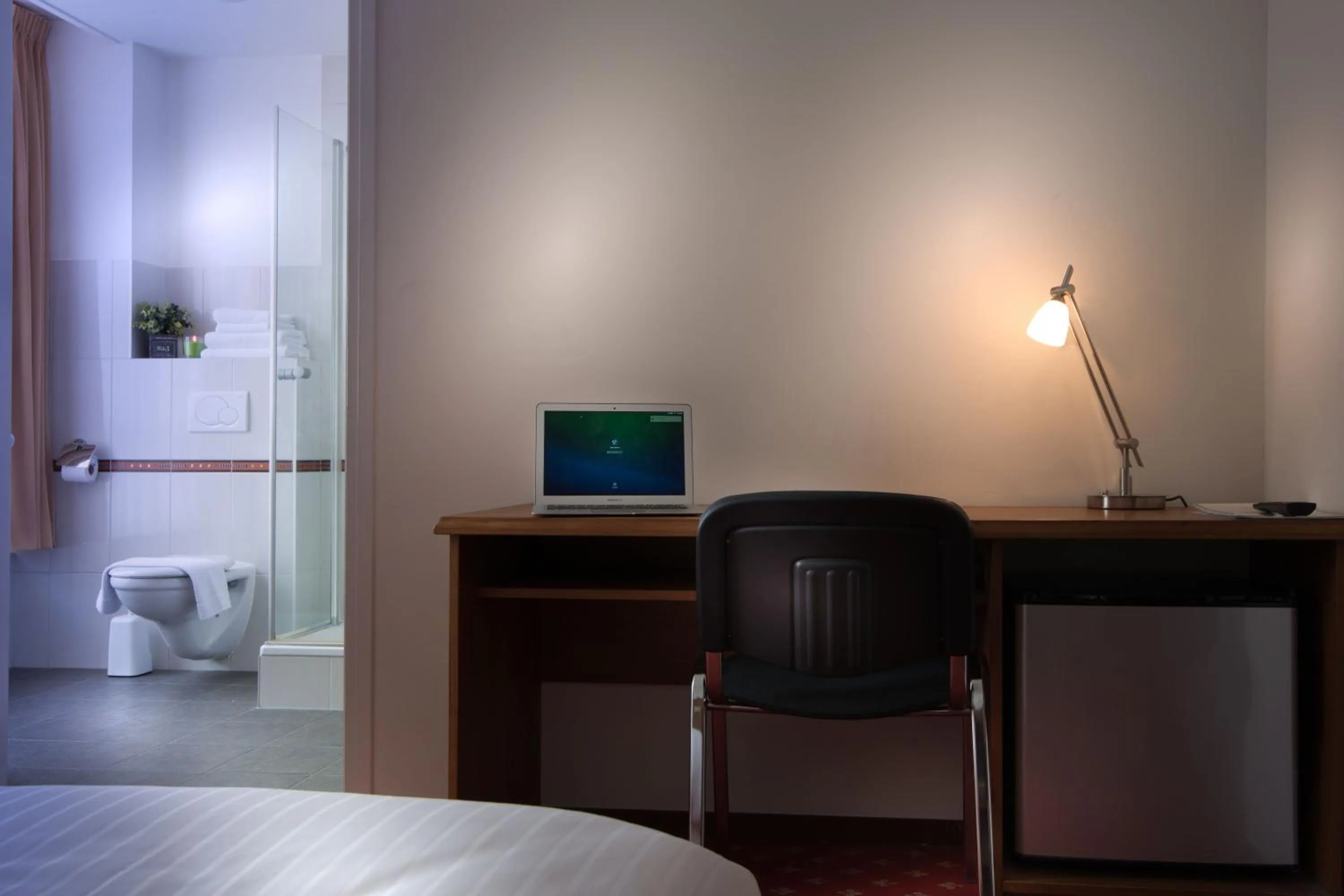 Bathroom, Bed in Hotel Riche