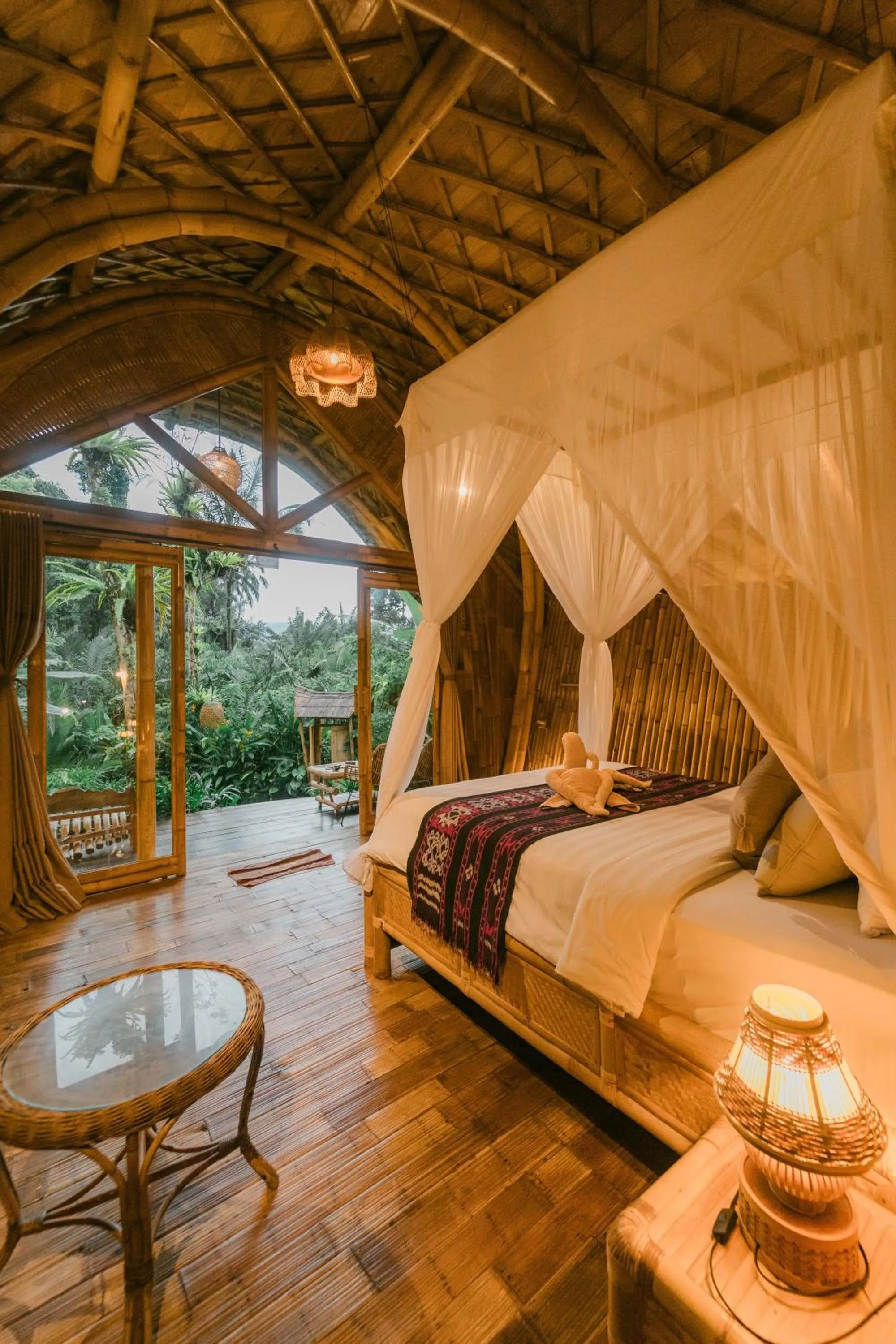 Bed in Arcada Bali Bamboo House
