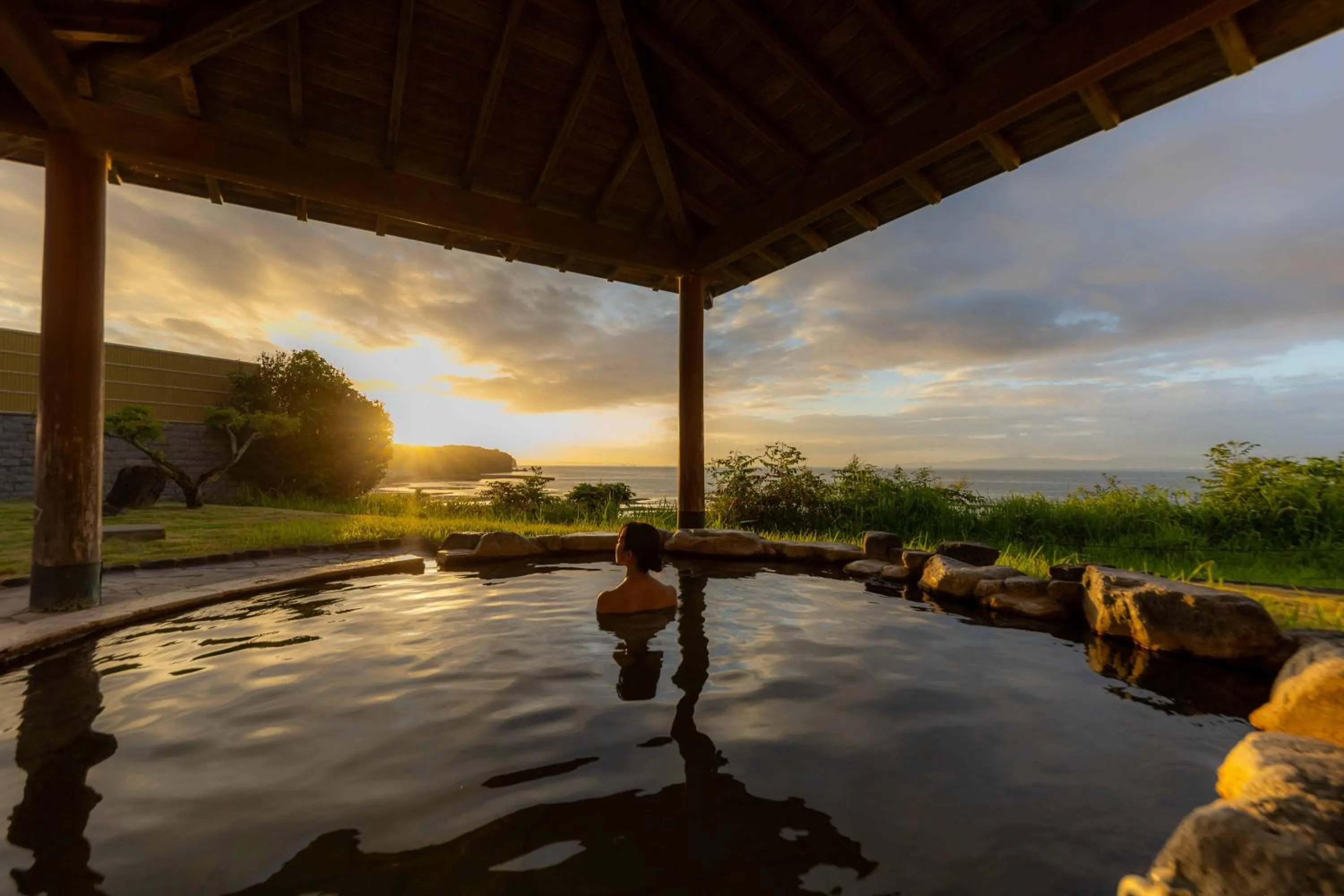 Hot Spring Bath in Spa and Resort Hotel Solage Oita Hiji Beppuwan