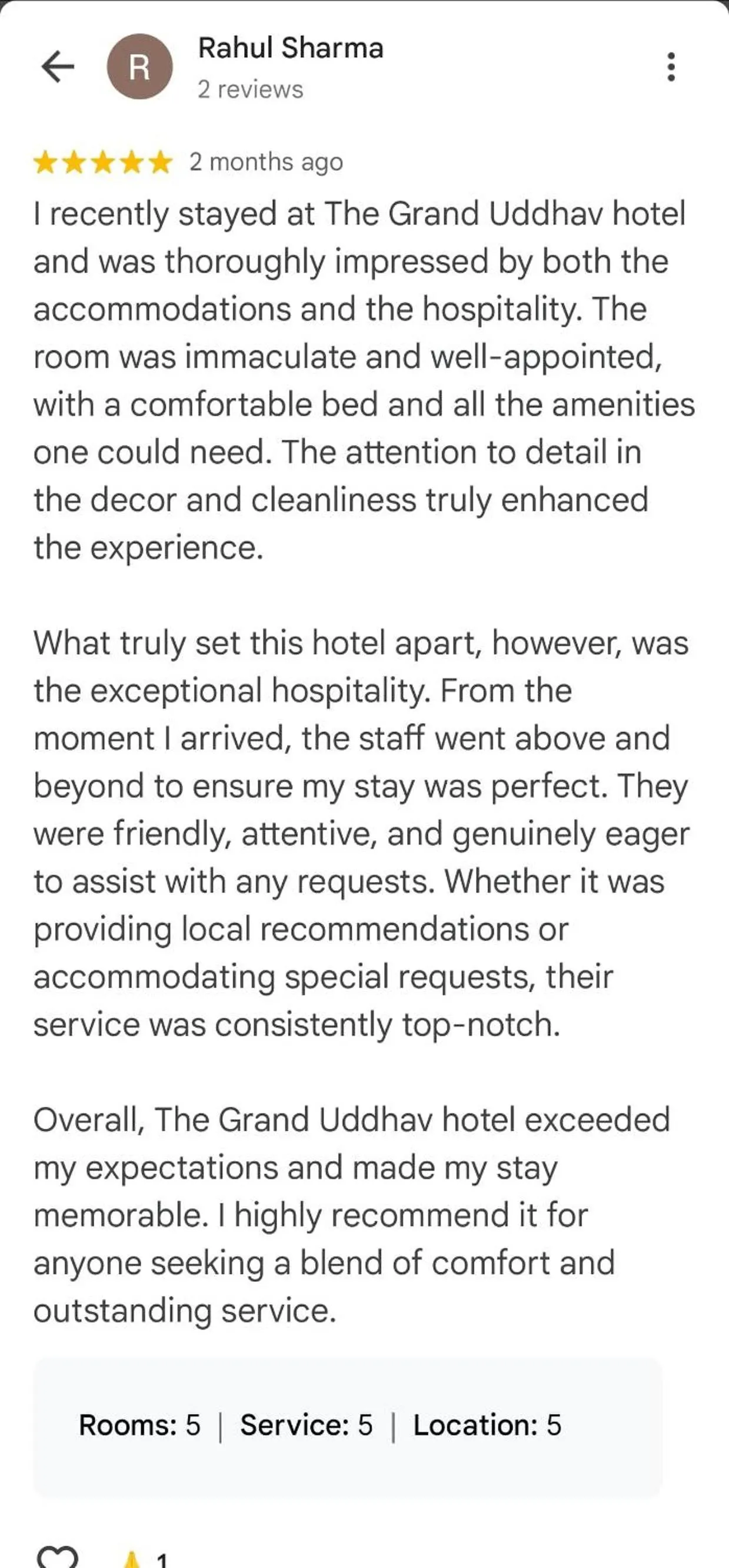 Text overlay in The Grand Uddhav- a boutique hotel