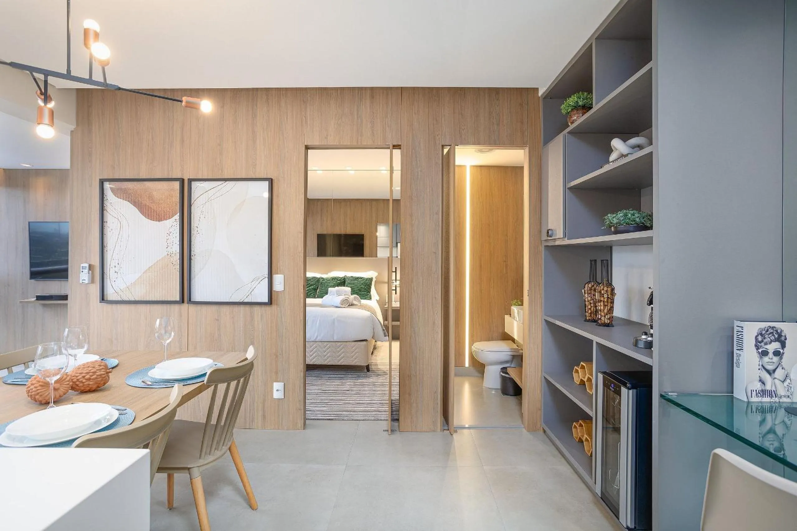 Living room, Bed in One Eleven Home And Work By Helbor