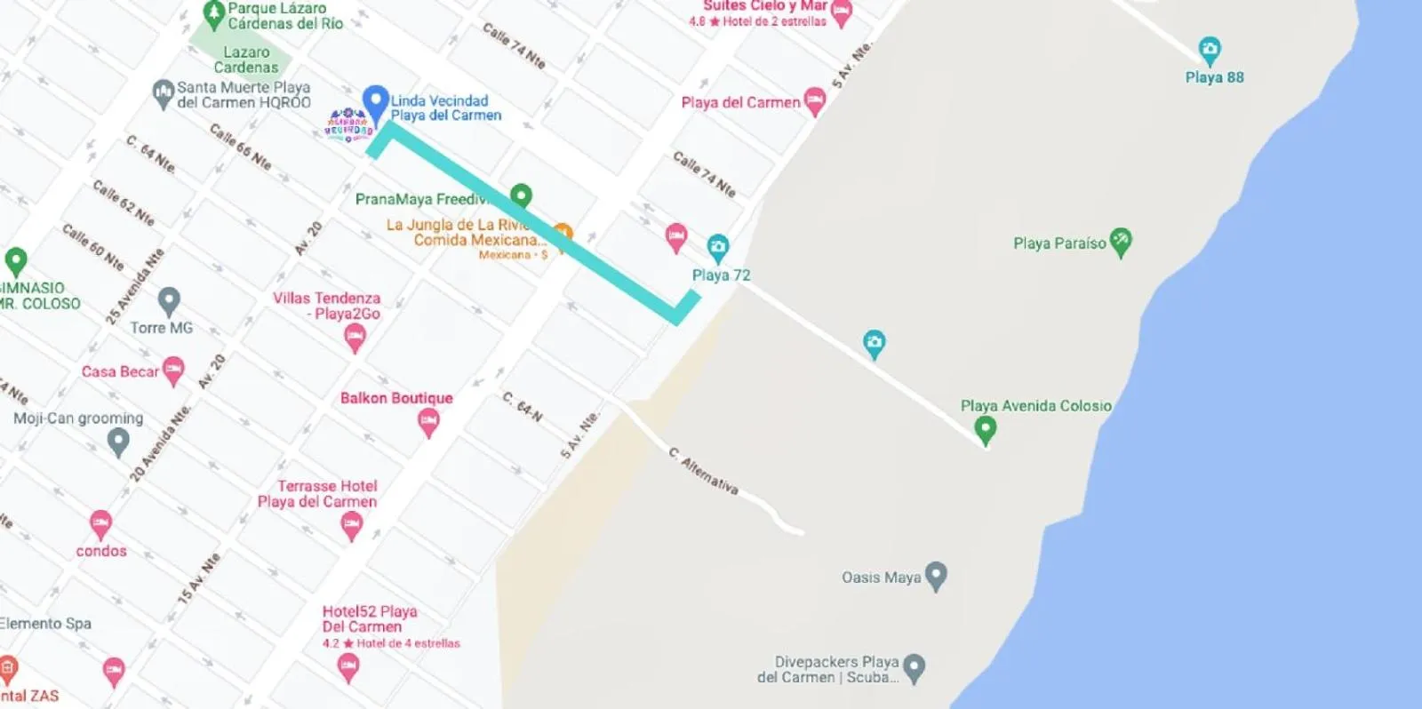 Beach in Linda Vecindad Playa del Carmen