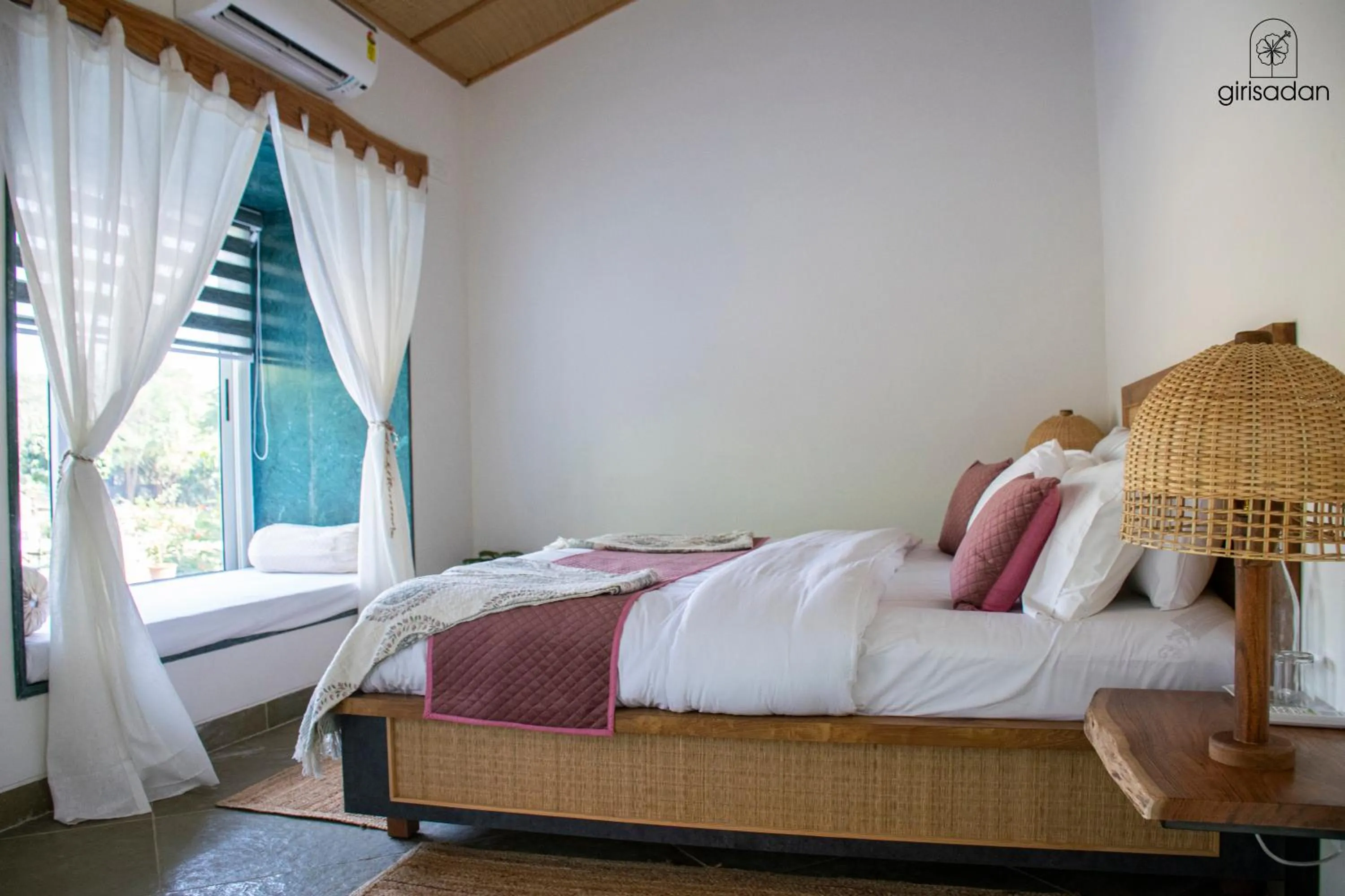 Bed in GiriSadan Organic Retreat & Experiences