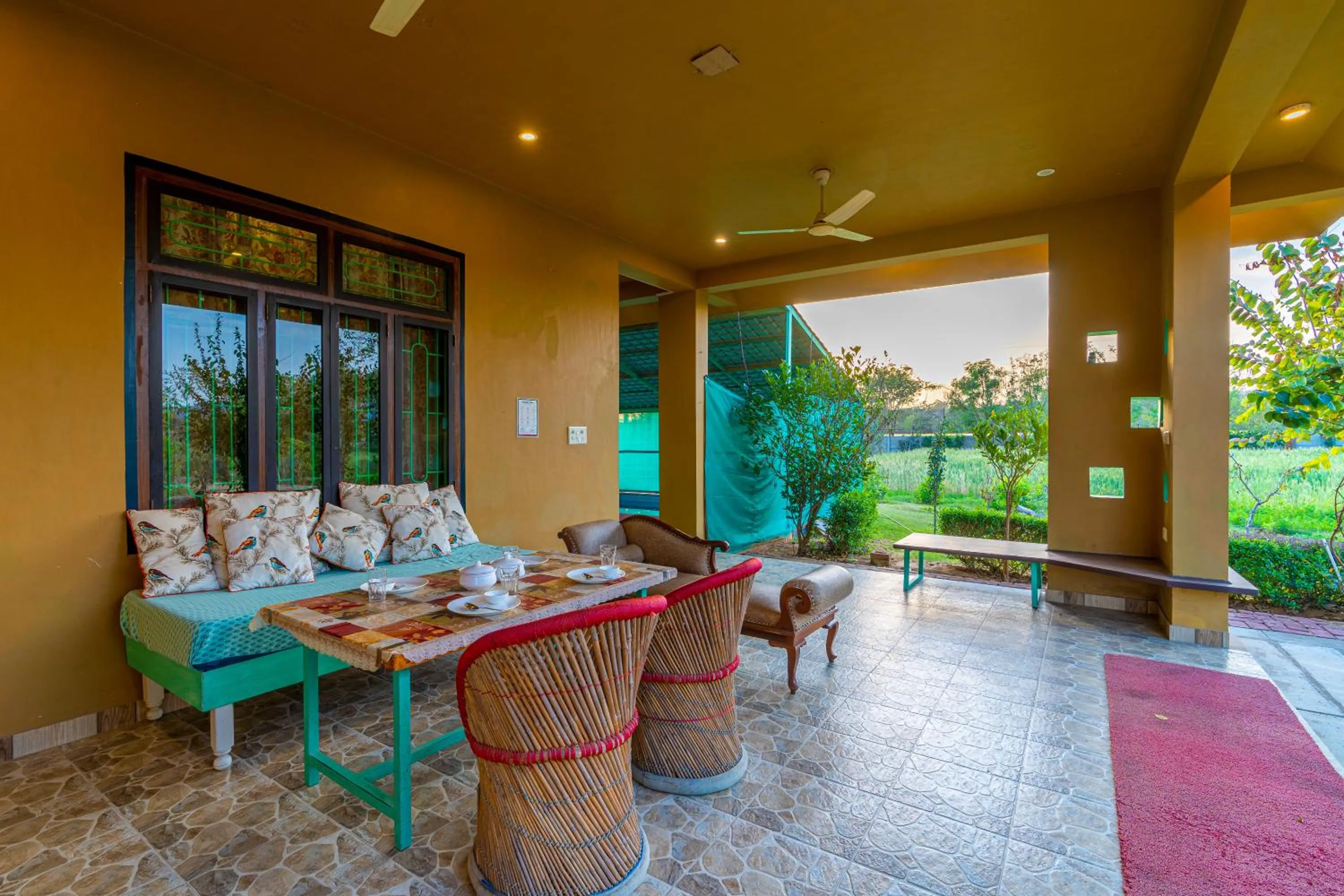 Patio in GiriSadan Organic Retreat & Experiences