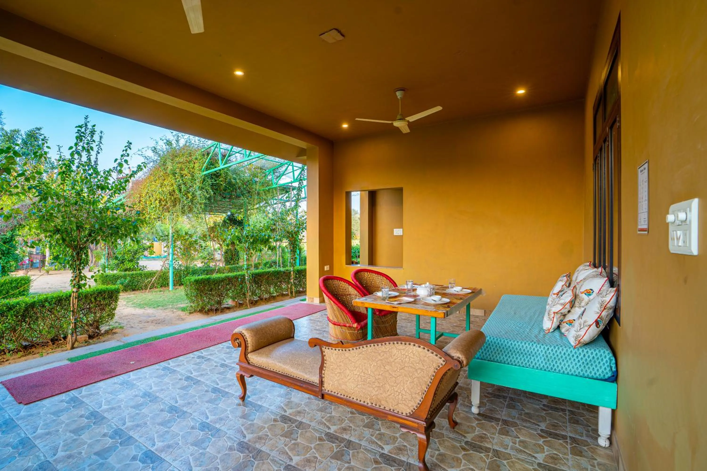 Patio in GiriSadan Organic Retreat & Experiences