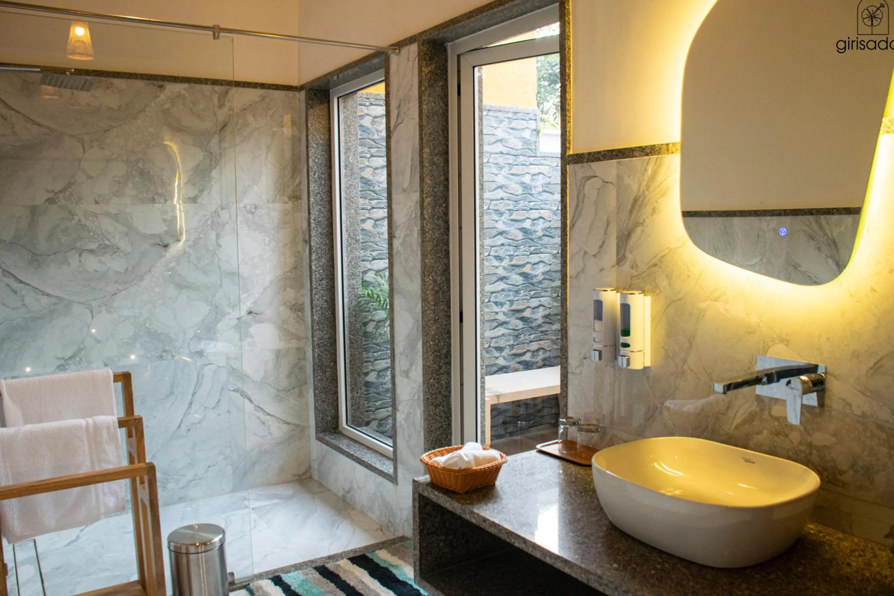 Shower in GiriSadan Organic Retreat & Experiences