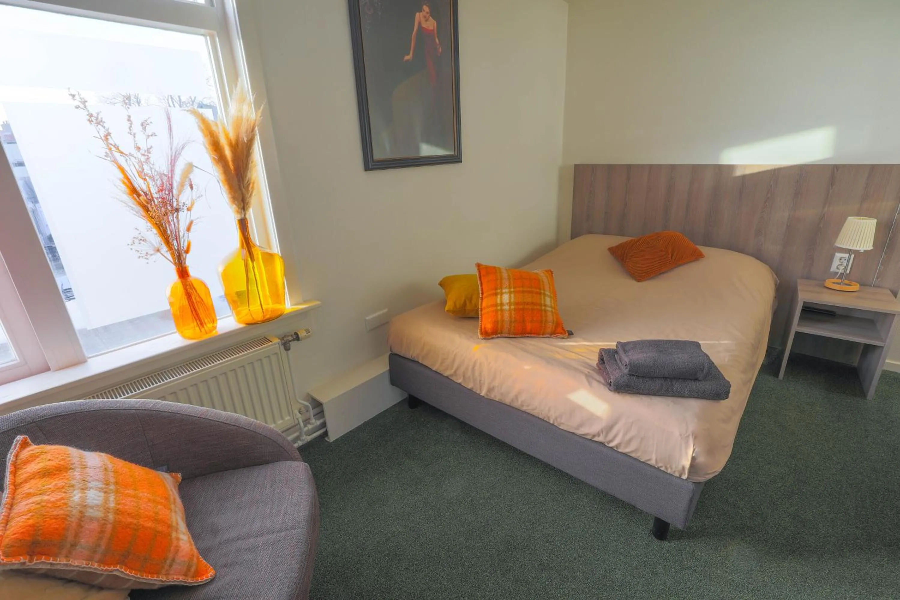 Bed in Hotel Fase Fier Eten en Drinken