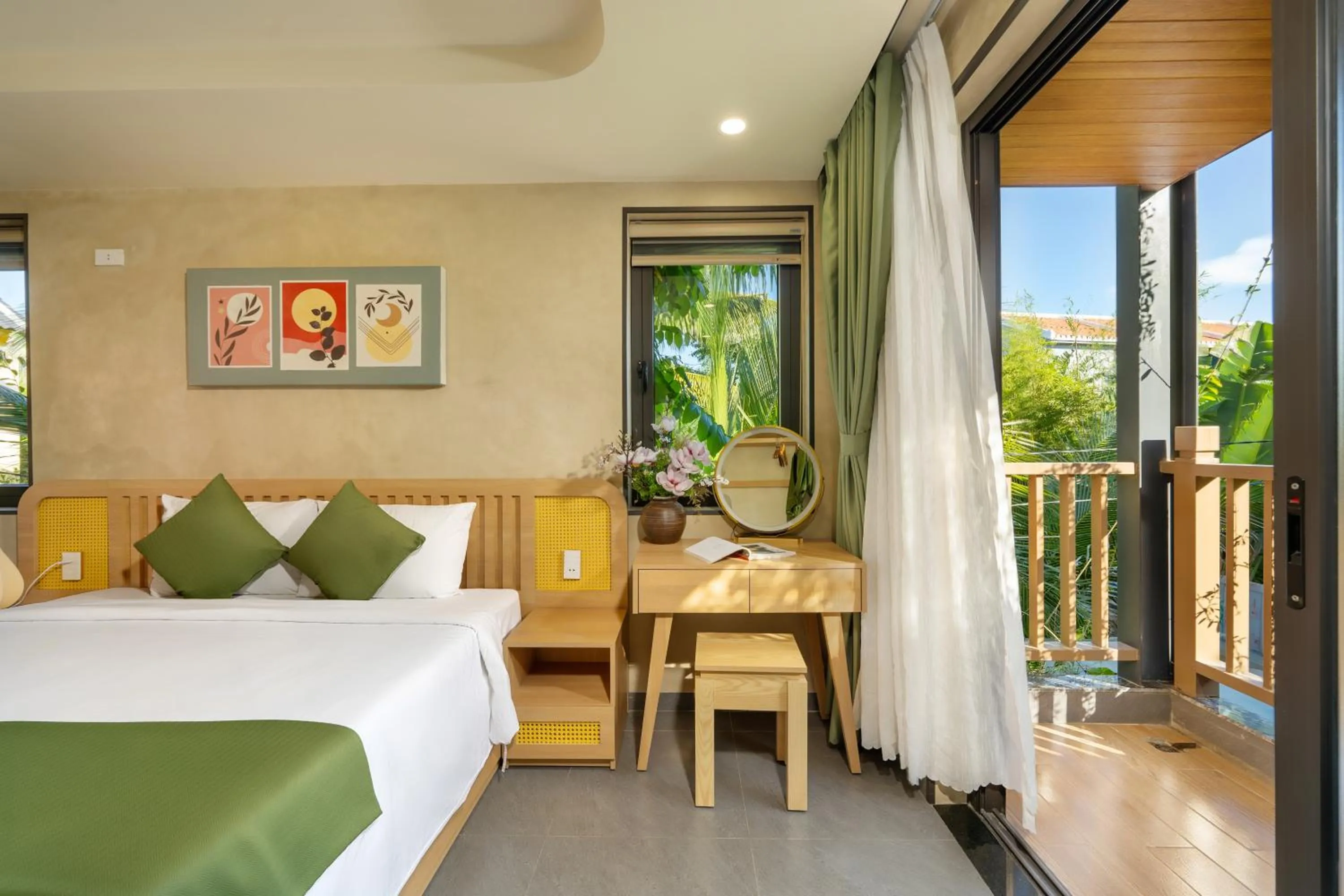 Bed in The Linh Seaside Villa Hoi An