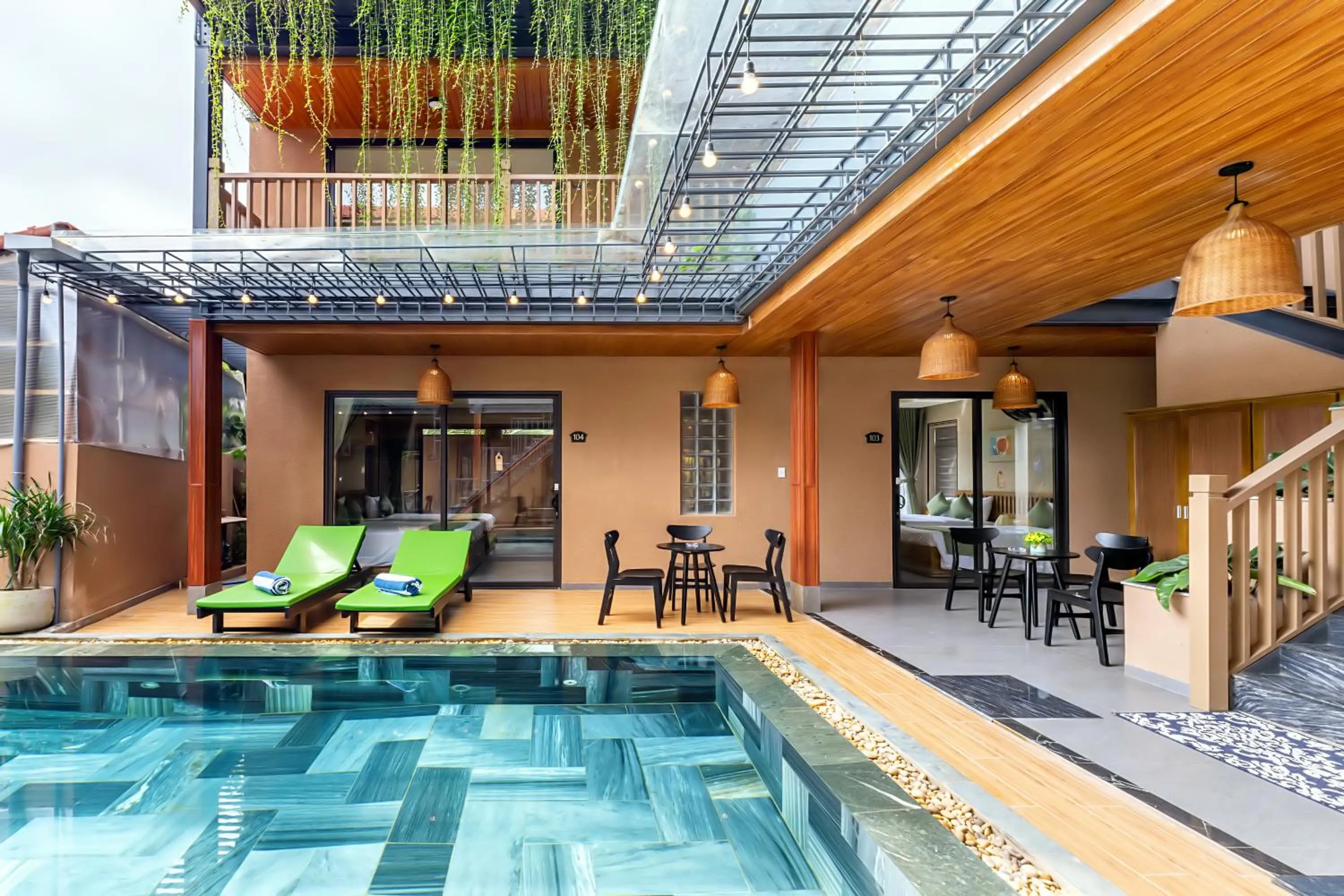 Pool view in The Linh Seaside Villa Hoi An