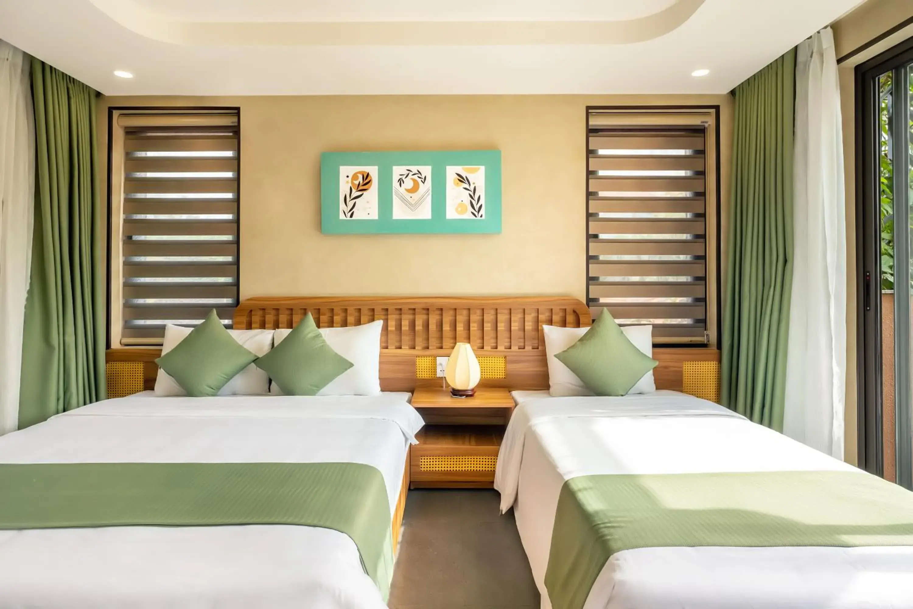 Triple Room with Pool View in The Linh Seaside Villa Hoi An Triple Room with Pool View in The Linh Seaside Villa Hoi An