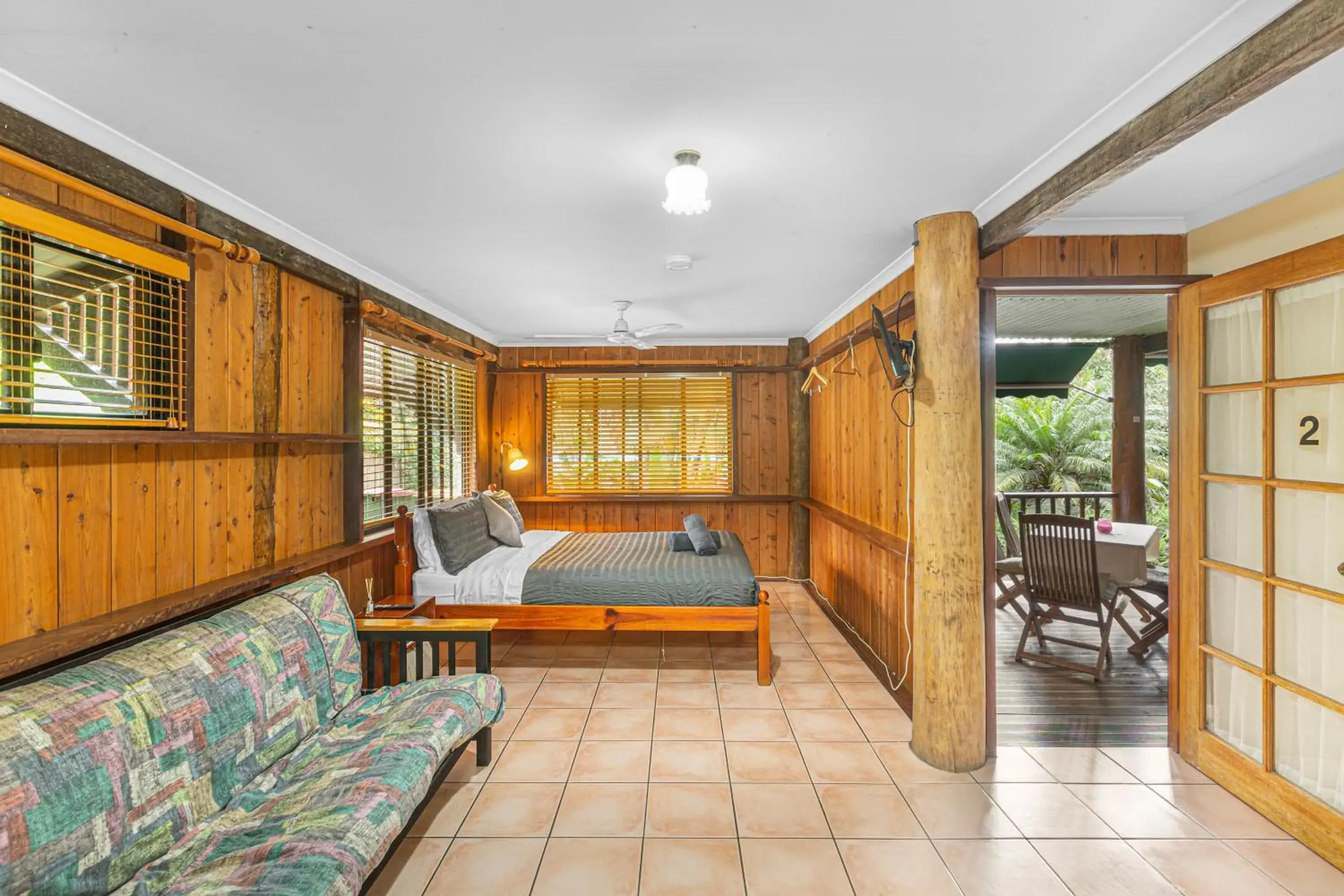 Seating area, Bed in Atherton Blue Gum Seating area, Bed in Atherton Blue Gum