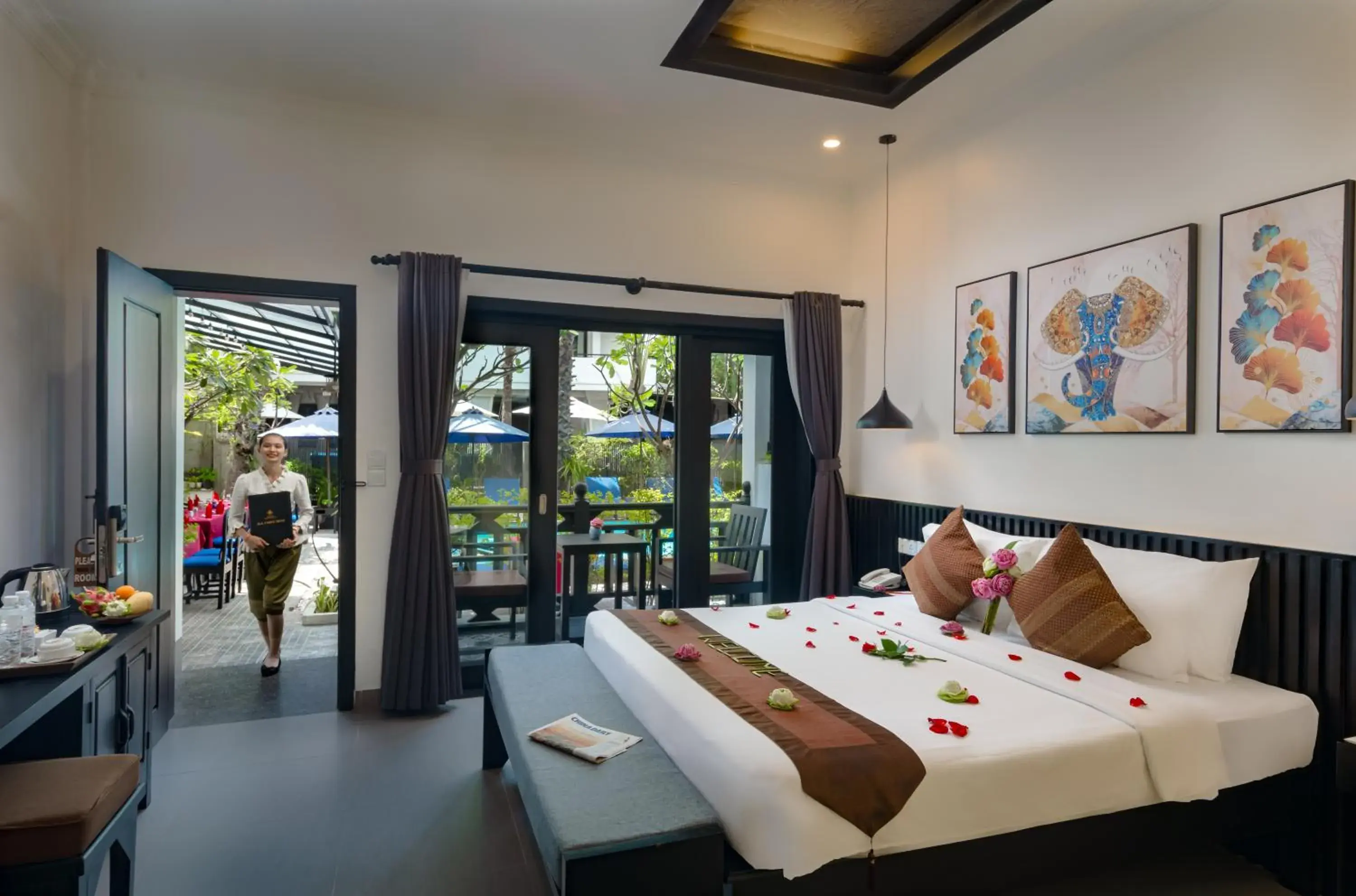 Deluxe Double Room with Pool View in Khmer Mansion Boutique Hotel Deluxe Double Room with Pool View in Khmer Mansion Boutique Hotel