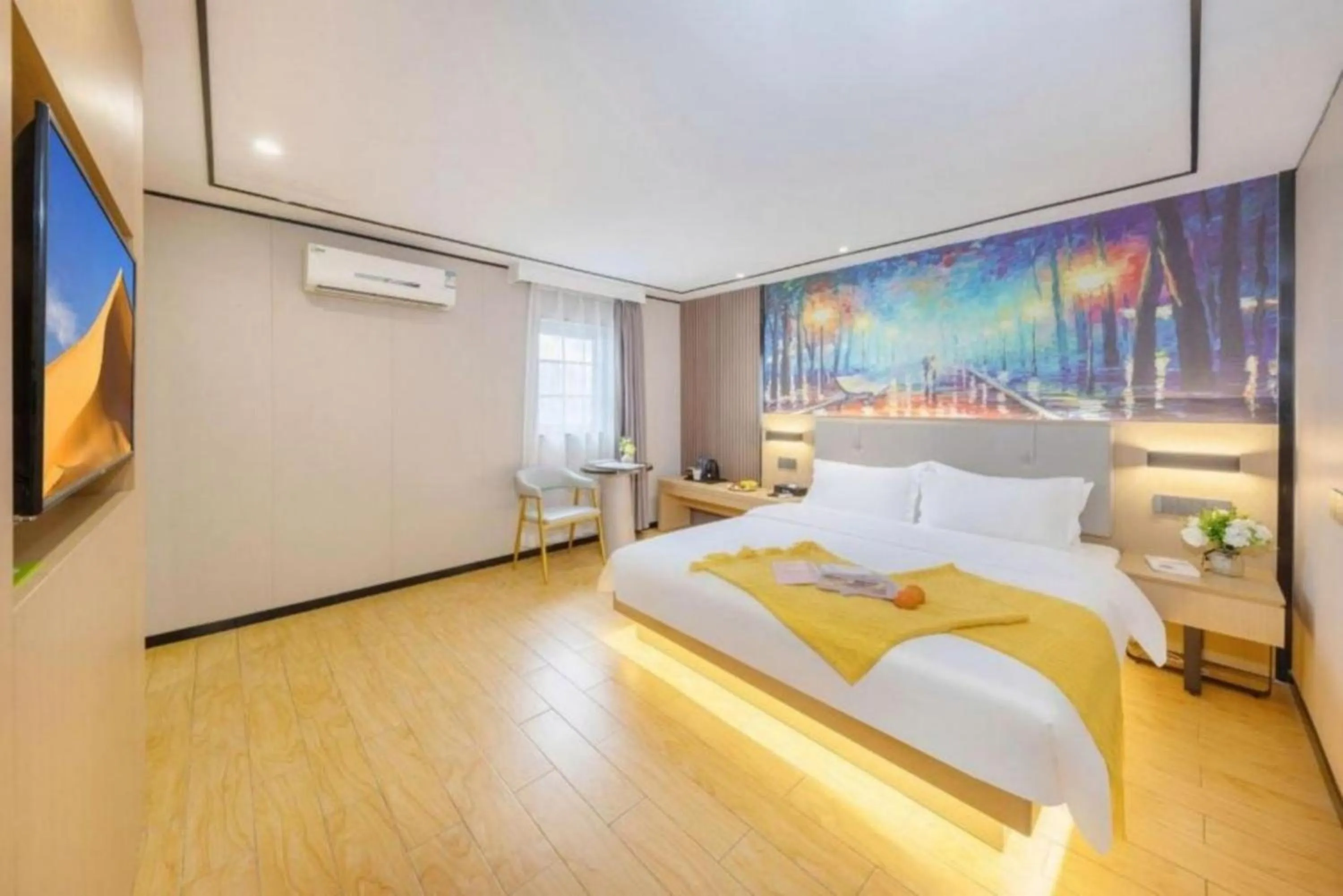 Bed in Yimimi Apartment - Guangzhou 13th Line Yide Road Metro Station