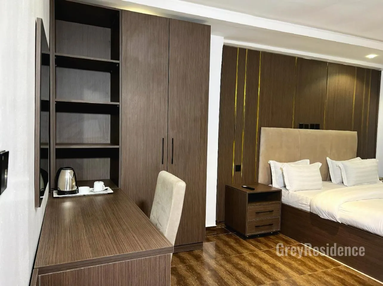 Bed in Grey Residence