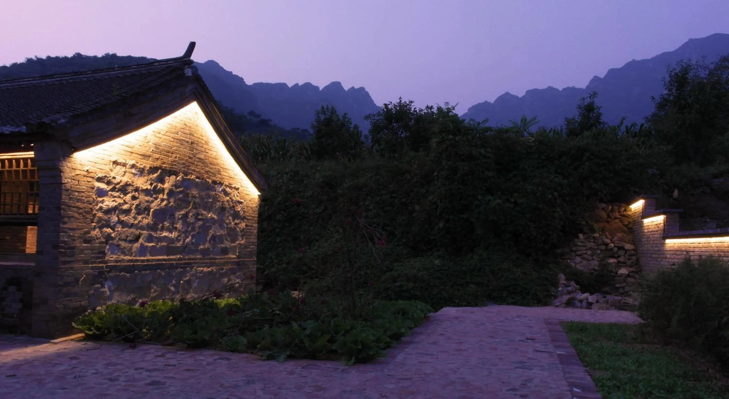 Facade/entrance in Brickyard Retreat at Mutianyu Great Wall Adjoin to Mutianyu Great Wall - Room with the View of Great Wall - Jacuzzi with the View of Great Wall - Vehicle Shuttle Service - International Catering - SPA& Nail Beauty Facilities