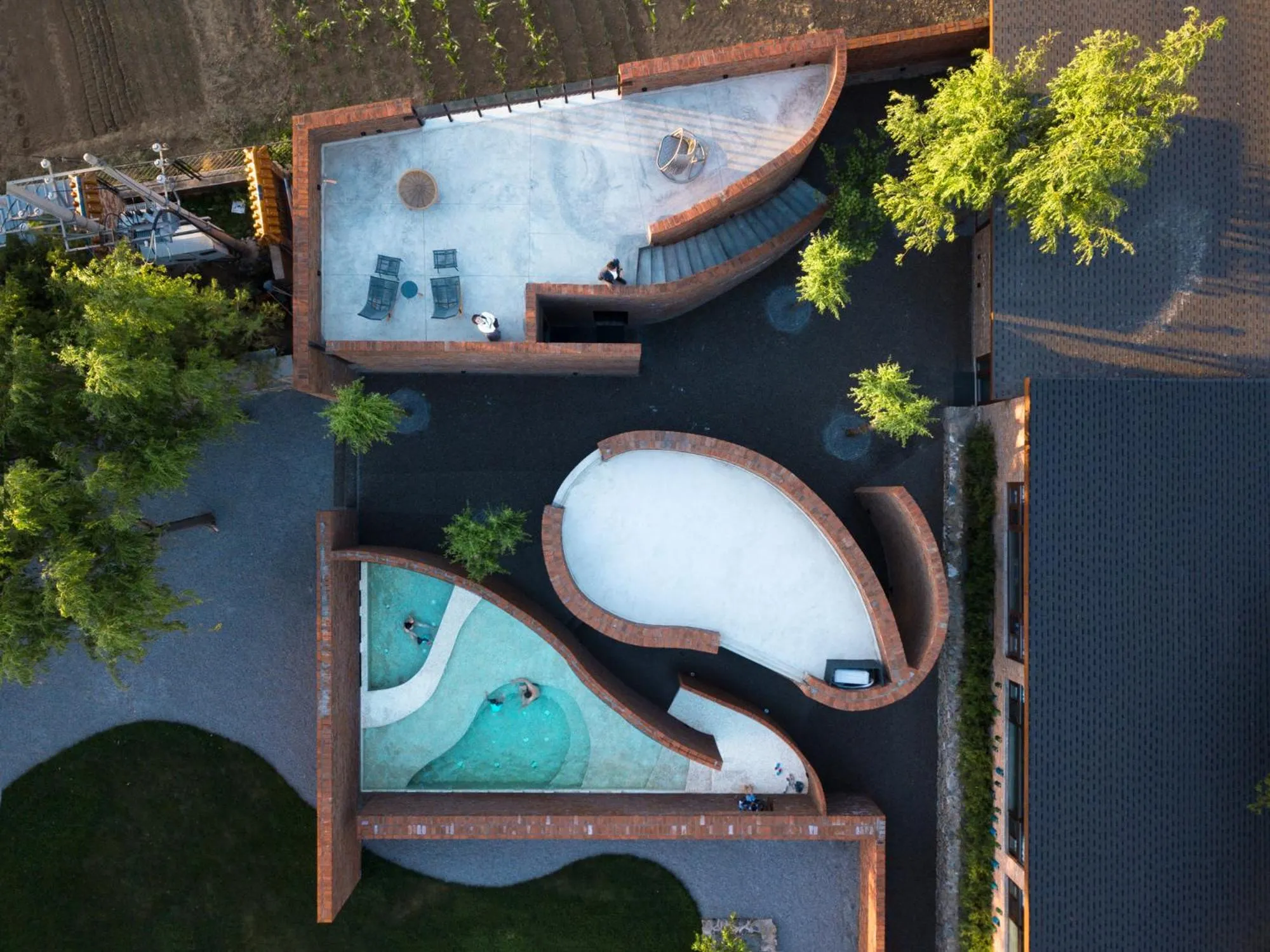 Pool view in Brickyard Retreat at Mutianyu Great Wall Adjoin to Mutianyu Great Wall - Room with the View of Great Wall - Jacuzzi with the View of Great Wall - Vehicle Shuttle Service - International Catering - SPA& Nail Beauty Facilities