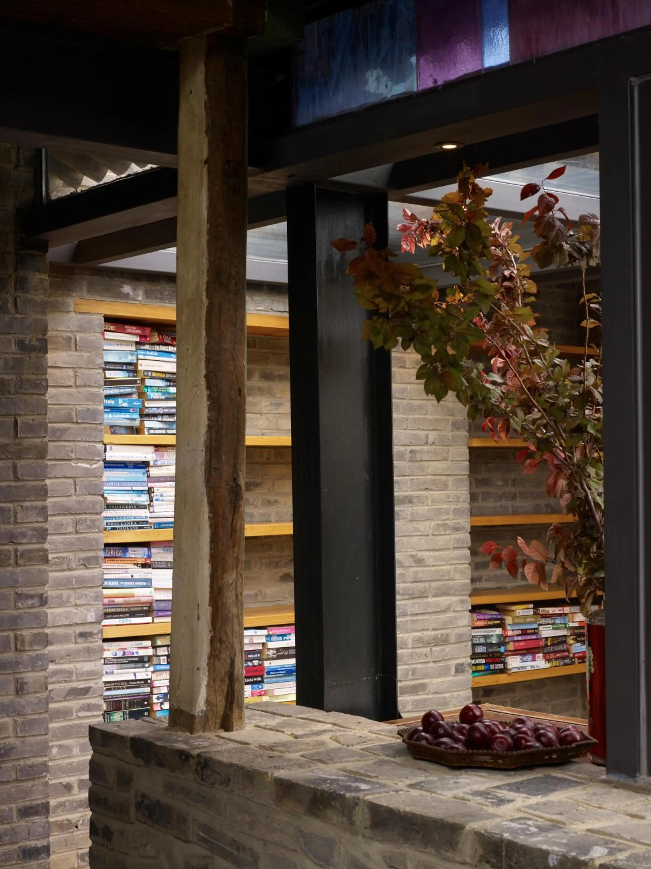 Library in Brickyard Retreat at Mutianyu Great Wall Adjoin to Mutianyu Great Wall - Room with the View of Great Wall - Jacuzzi with the View of Great Wall - Vehicle Shuttle Service - International Catering - SPA& Nail Beauty Facilities