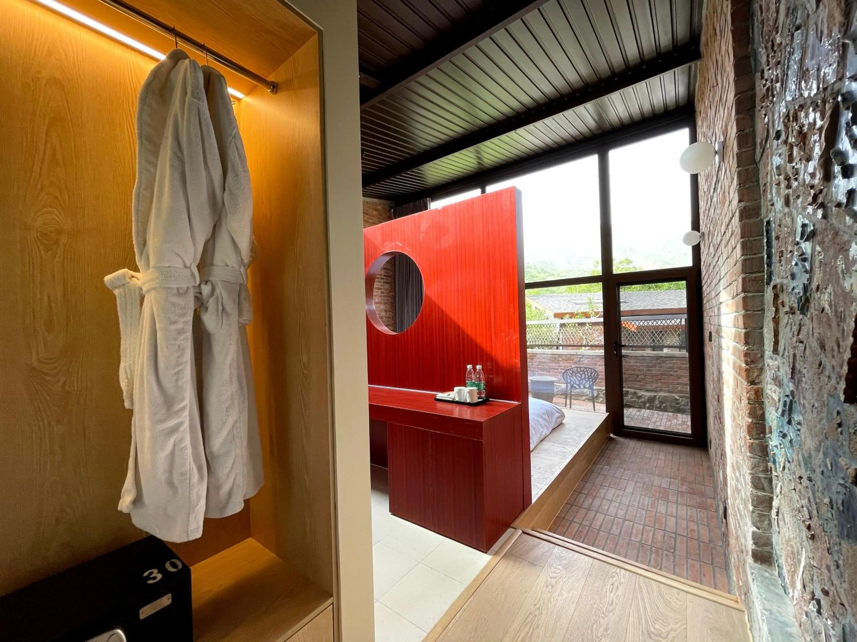 Photo of the whole room in Brickyard Retreat at Mutianyu Great Wall Adjoin to Mutianyu Great Wall - Room with the View of Great Wall - Jacuzzi with the View of Great Wall - Vehicle Shuttle Service - International Catering - SPA& Nail Beauty Facilities