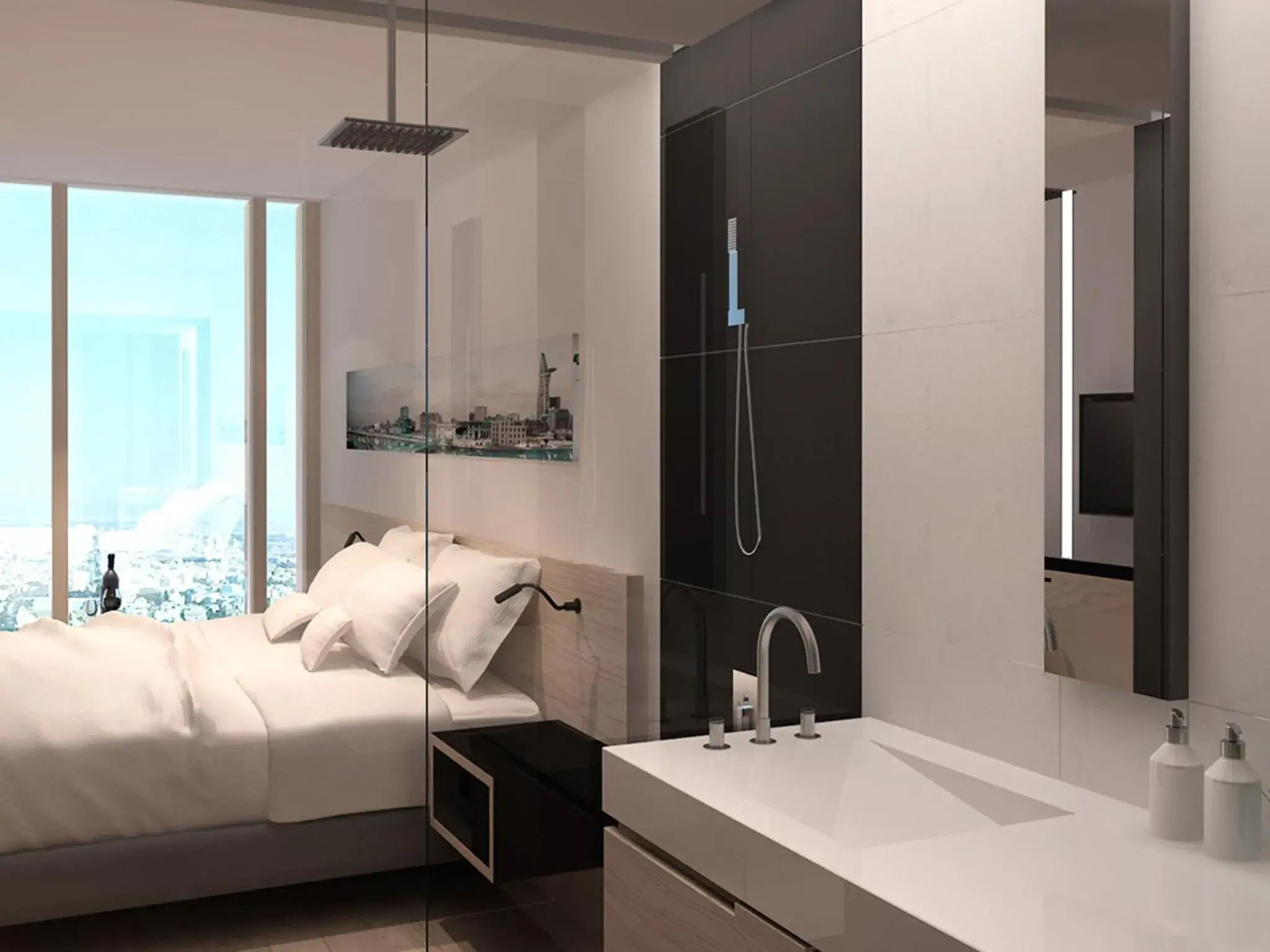 Bathroom, Bed in Liberty Central Saigon Citypoint Bathroom, Bed in Liberty Central Saigon Citypoint