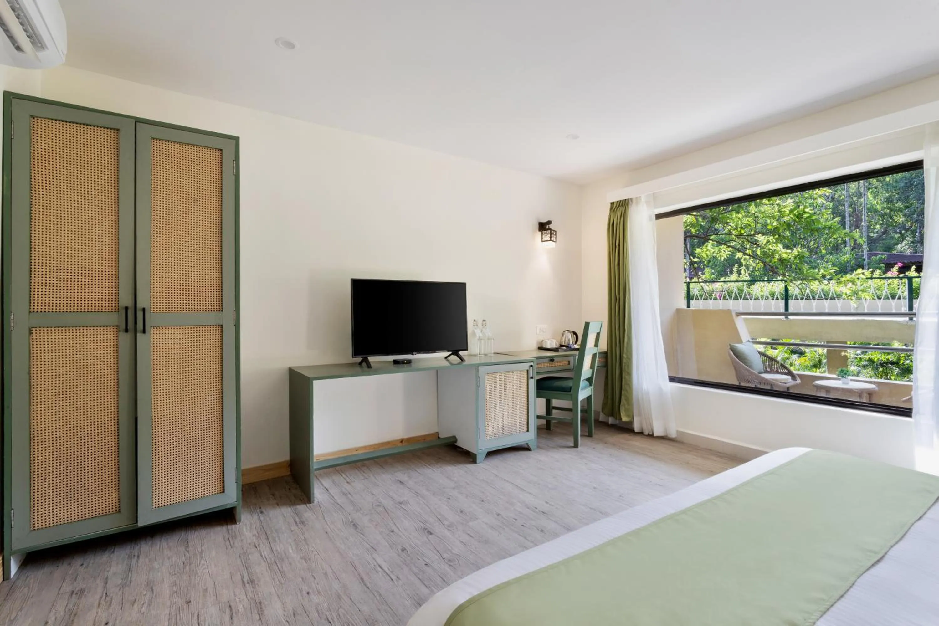 View (from property/room), Bed in Stone Wood Premier Dandeli