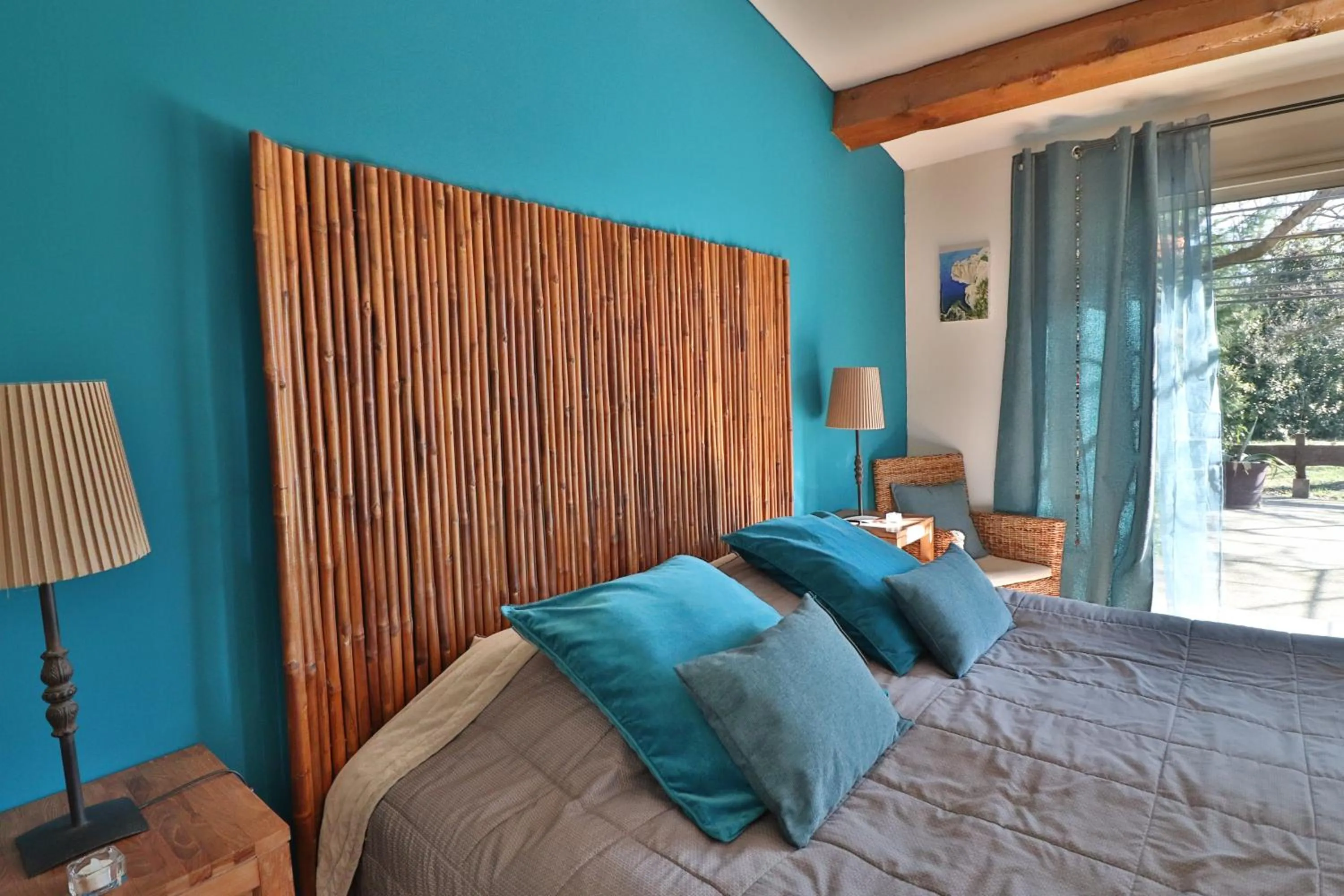 Patio, Bed in Le Mas de Bertagne