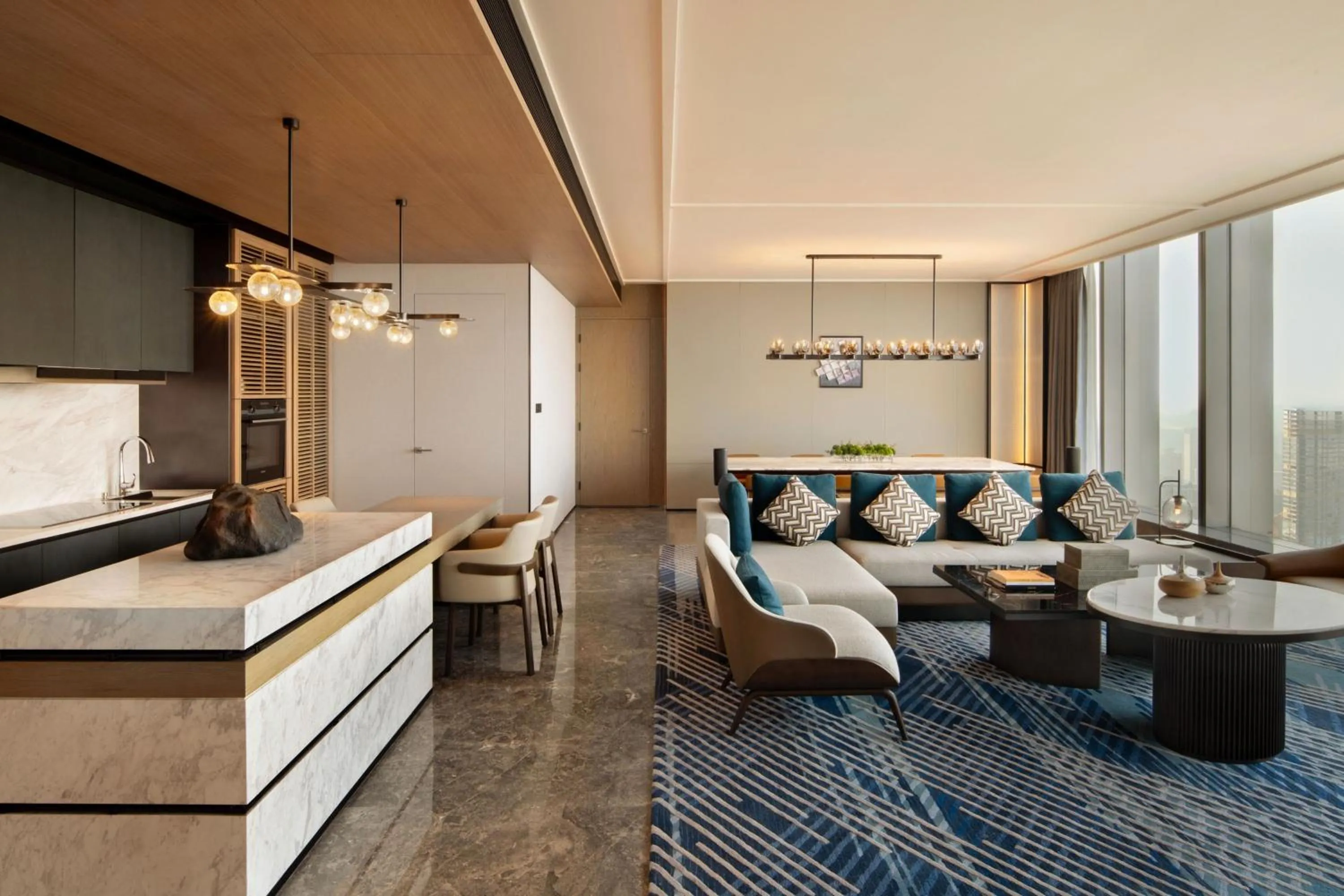 Living room in Wuhan Marriott Hotel Wuchang