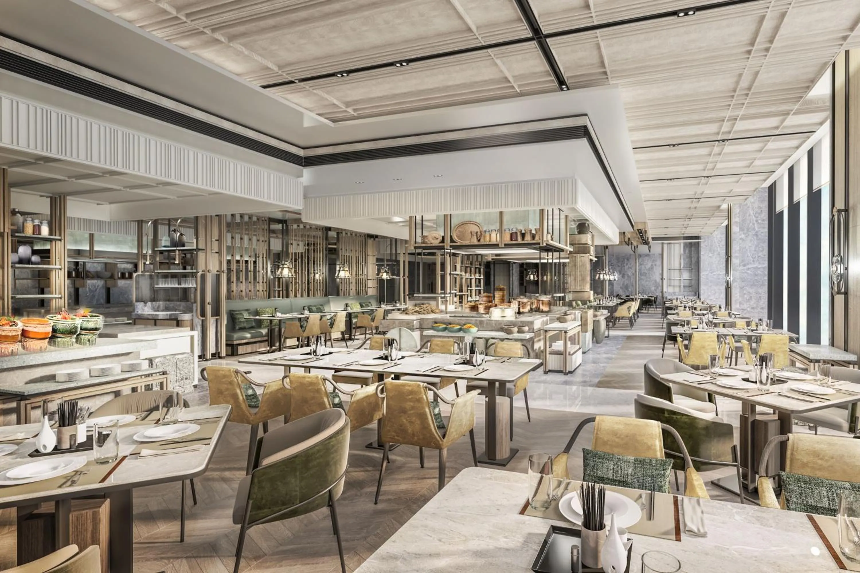 Kitchen or kitchenette in Wuhan Marriott Hotel Wuchang