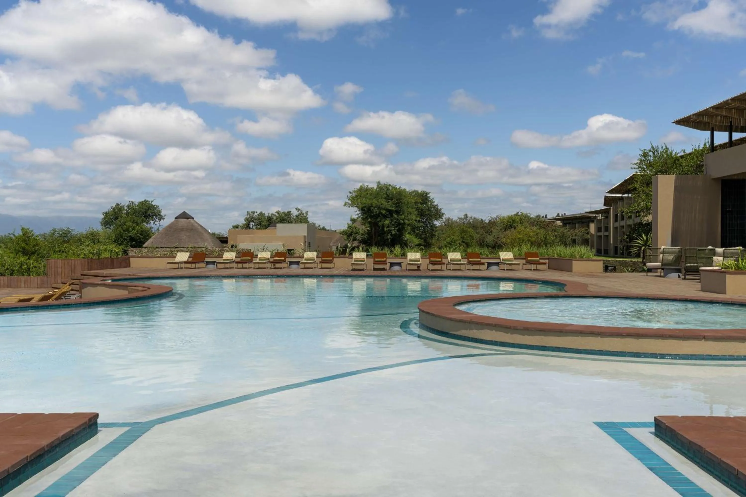 Pool view in Radisson Safari Hotel Hoedspruit