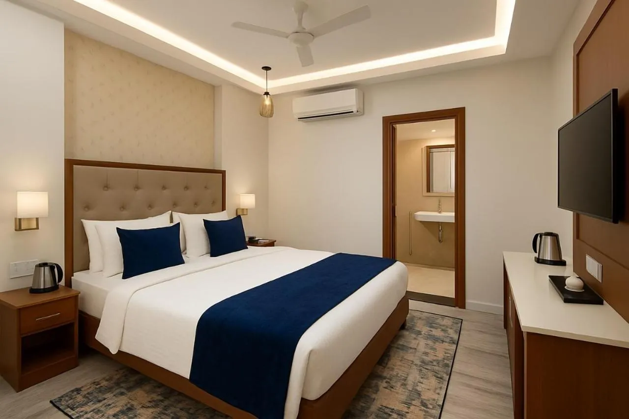 Bed in Shri Ram Paying Guest House Premium Rooms