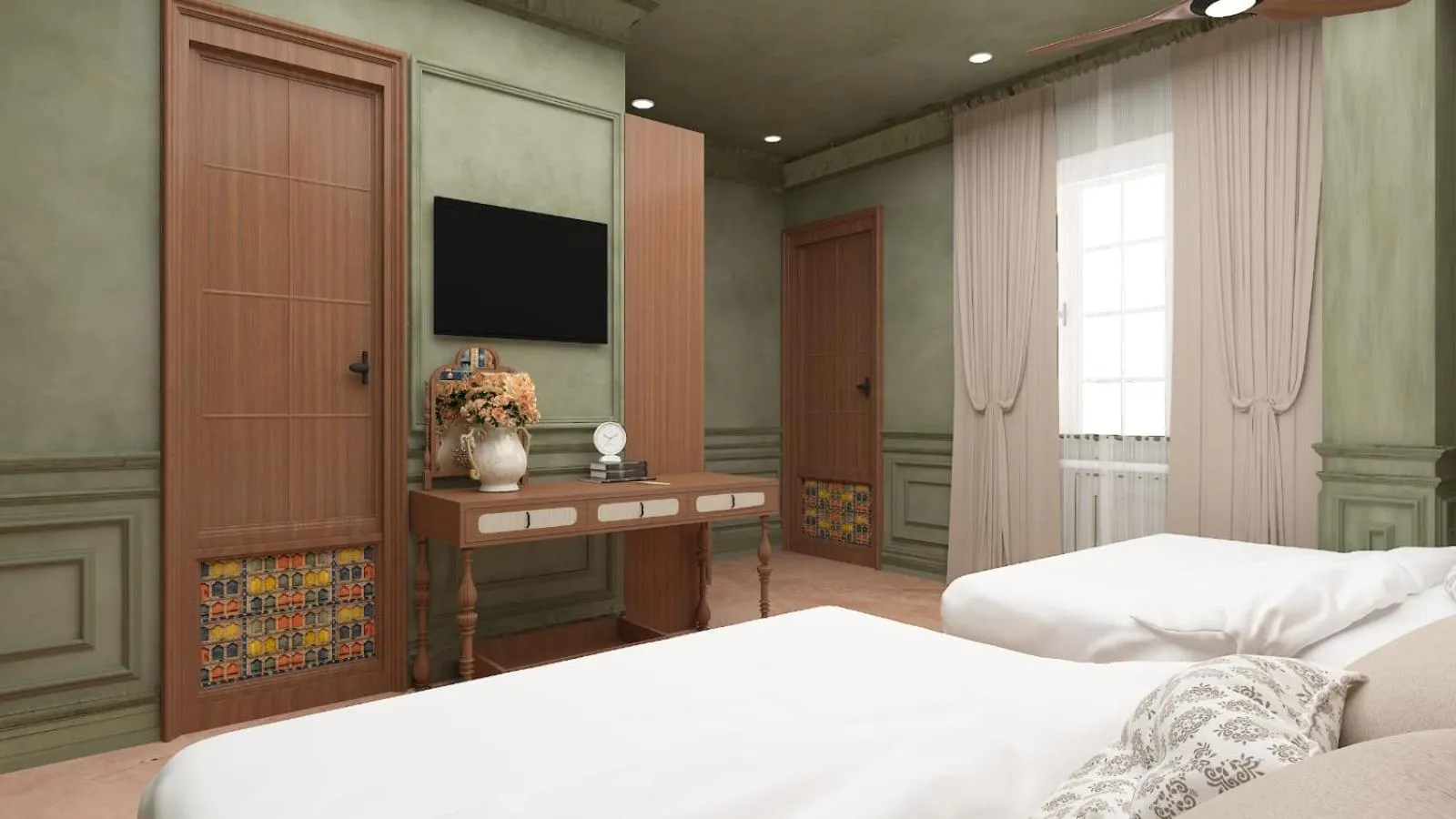 Bed in Shri Ram Paying Guest House Premium Rooms