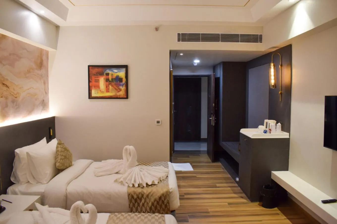 Bedroom, Bed in Tulip Inn Shravasti