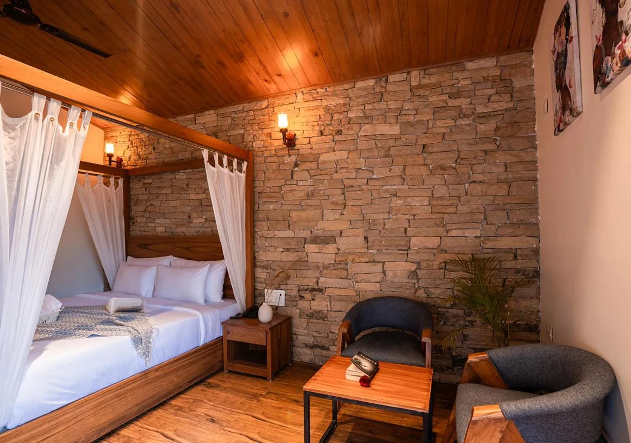 Bed in Moustache Bhimtal Luxuria, Nainital