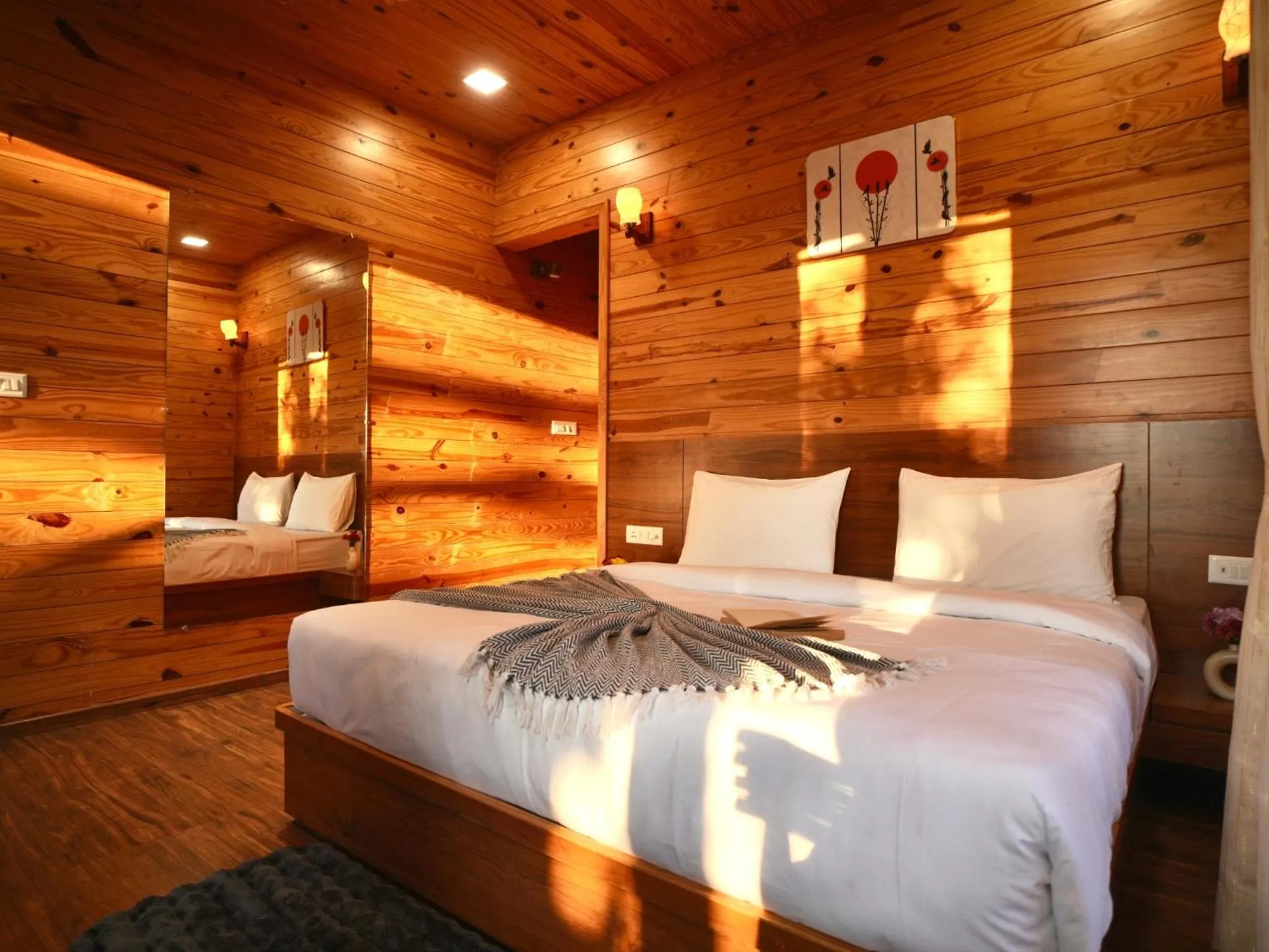 Bed in Moustache Bhimtal Luxuria, Nainital