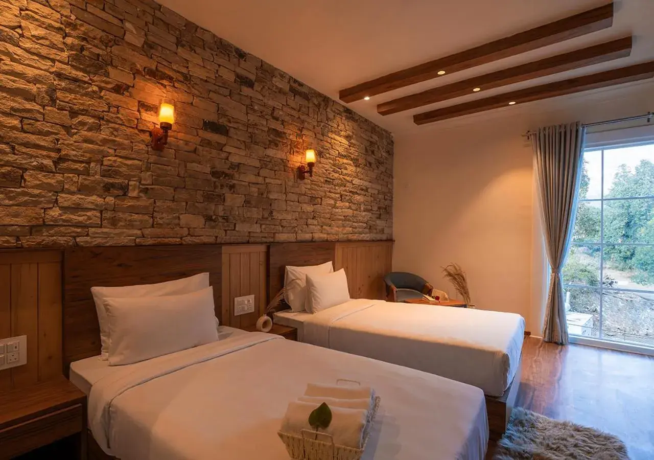 Bed in Moustache Bhimtal Luxuria, Nainital Bed in Moustache Bhimtal Luxuria, Nainital