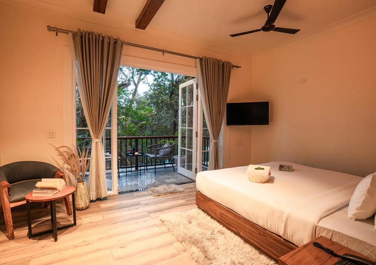 Bed in Moustache Bhimtal Luxuria, Nainital